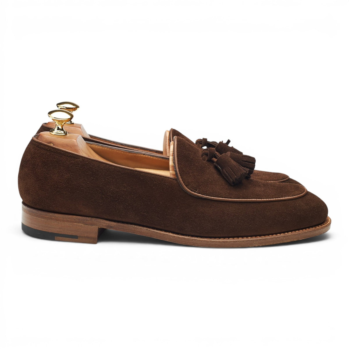 'Edmond' Dark Brown Suede Tassel Loafers UK 6.5 E