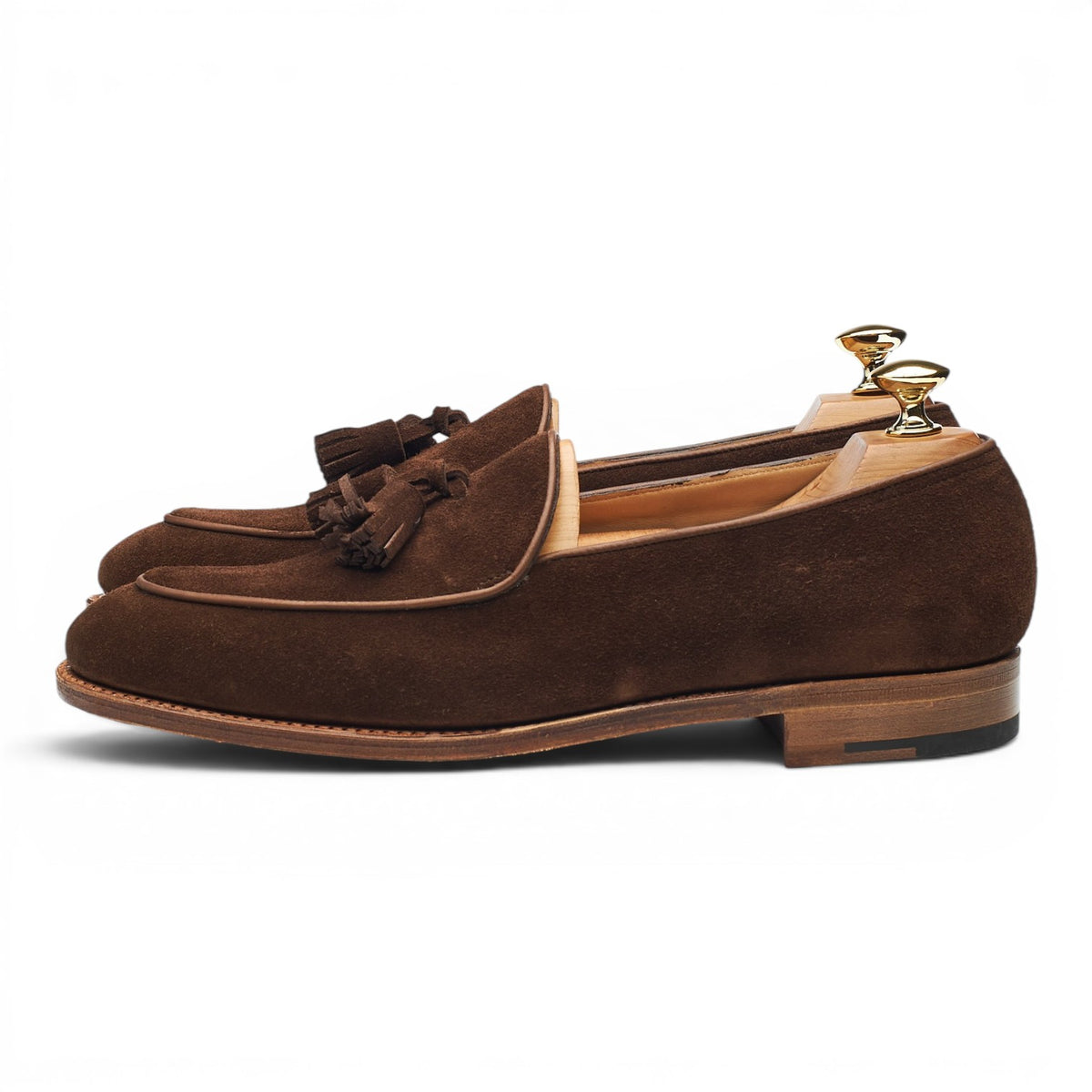 'Edmond' Dark Brown Suede Tassel Loafers UK 6.5 E