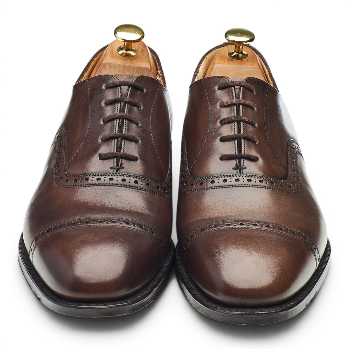 'Granby' Dark Brown Leather Oxford Brogues UK 8.5 G