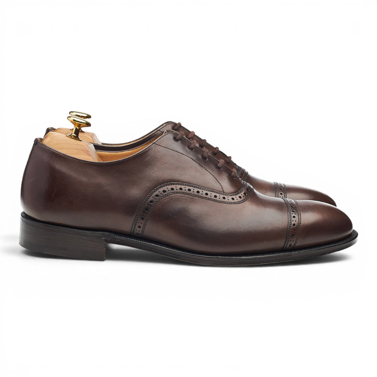 'Granby' Dark Brown Leather Oxford Brogues UK 8.5 G