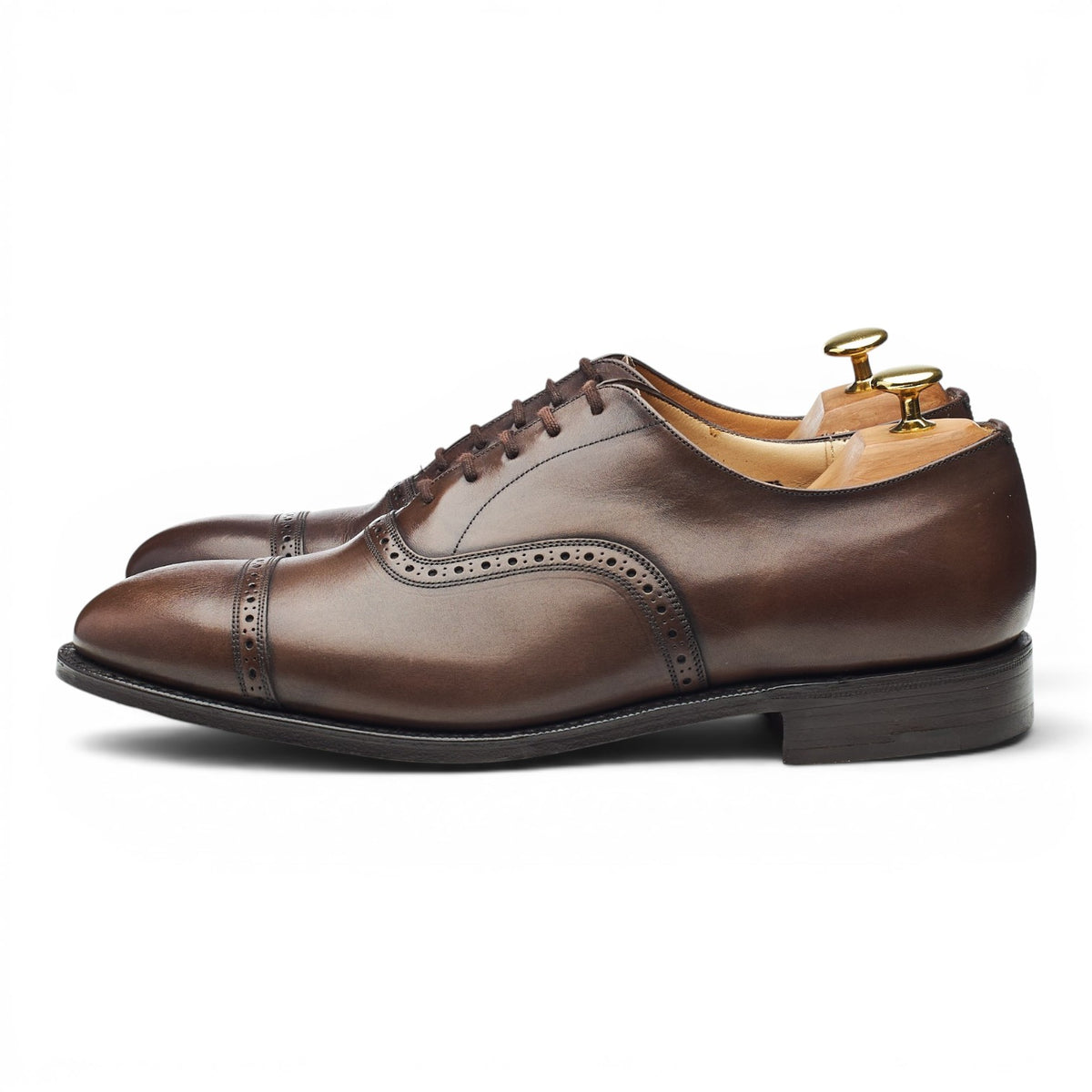 'Granby' Dark Brown Leather Oxford Brogues UK 8.5 G