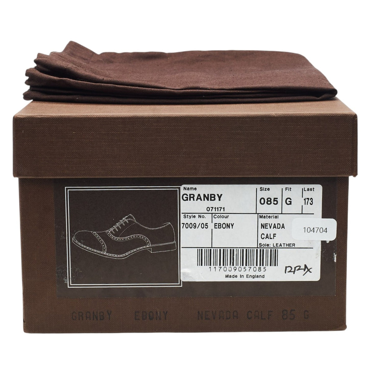 'Granby' Dark Brown Leather Oxford Brogues UK 8.5 G