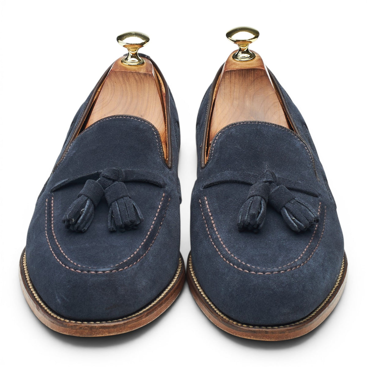 MTO '979286' Navy Blue Suede Tassel Loafers UK 7 F