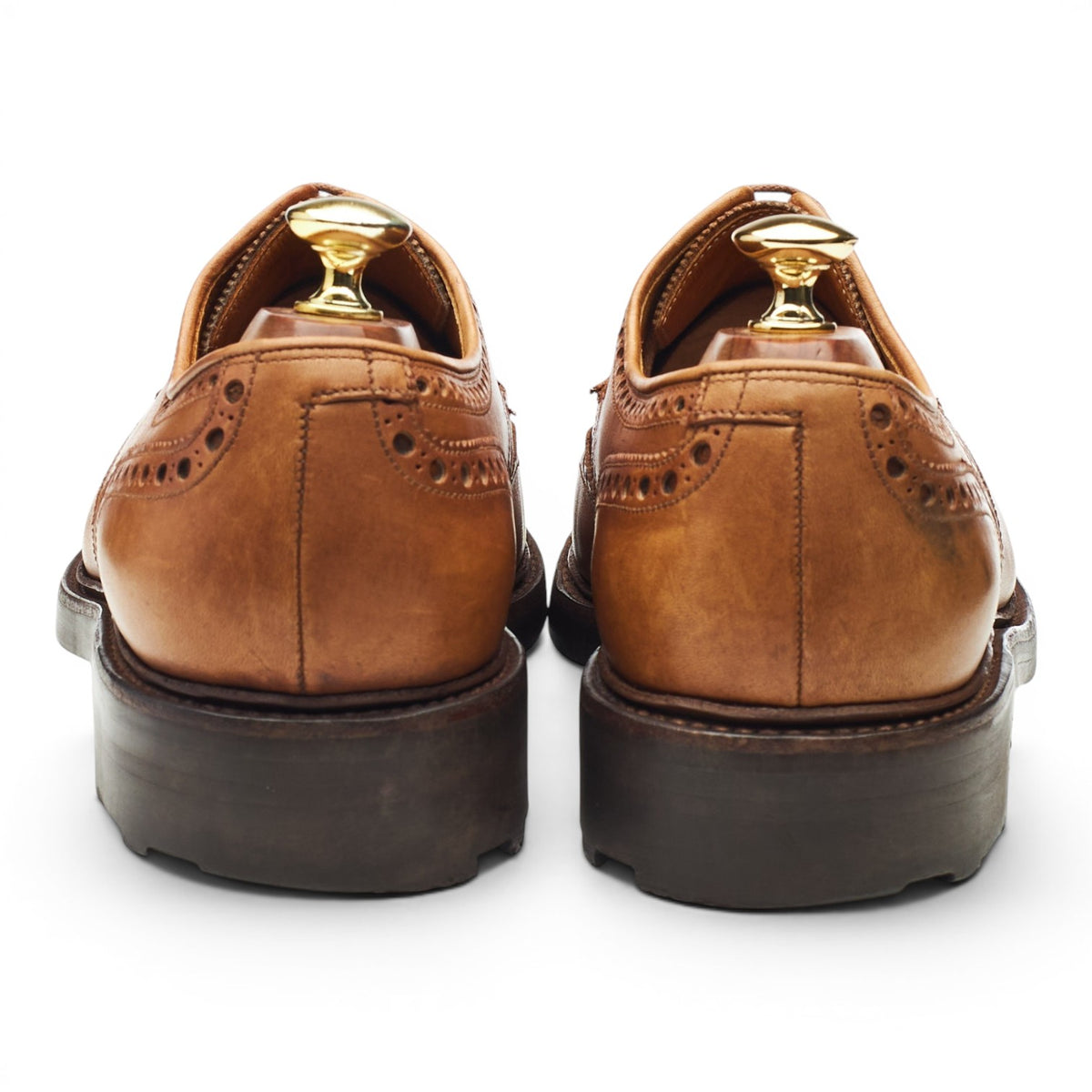 'Warwick' Tan Brown Leather Derby Brogues UK 8 F