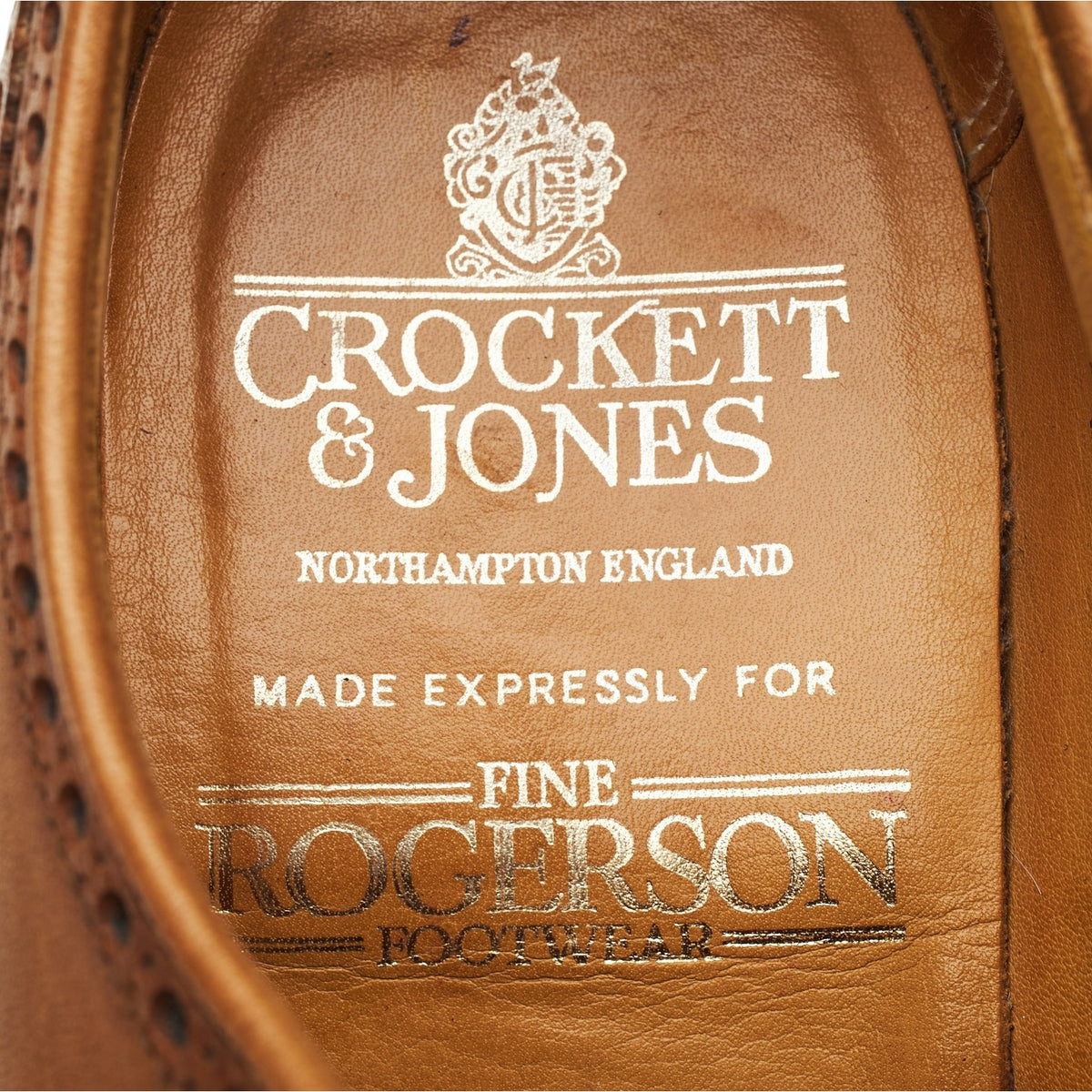 'Warwick' Tan Brown Leather Derby Brogues UK 8 F