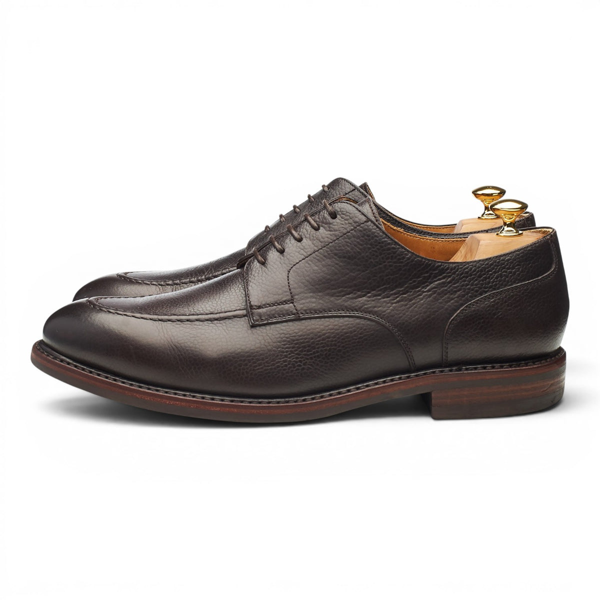 '4168' Dark Brown Grain Leather Apron Derby UK 11.5