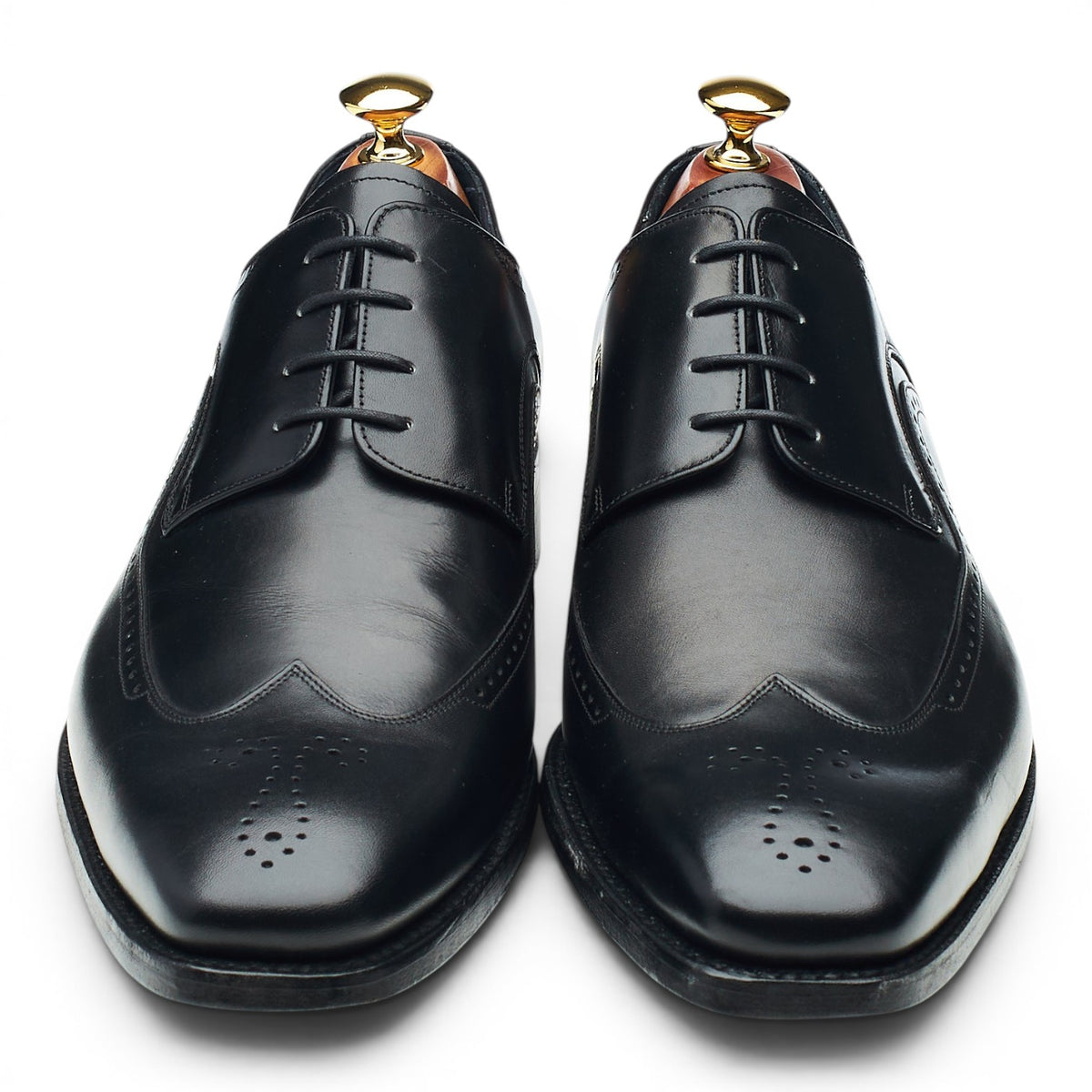 'Matt' Black Leather Derby Brogues UK 9.5 F