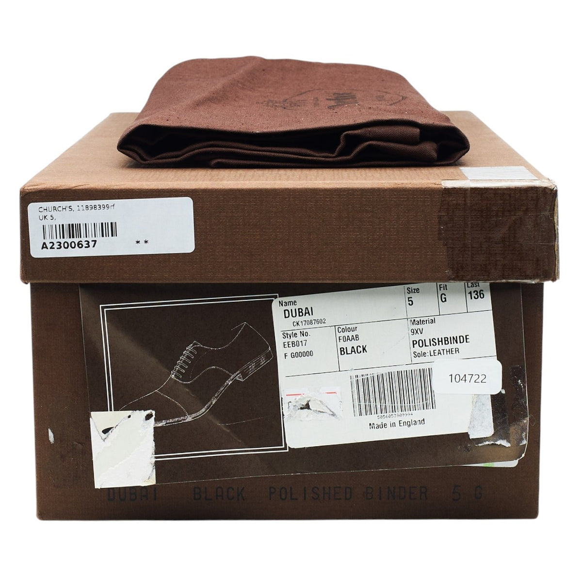 'Dubai' Black Leather Oxford UK 5 G