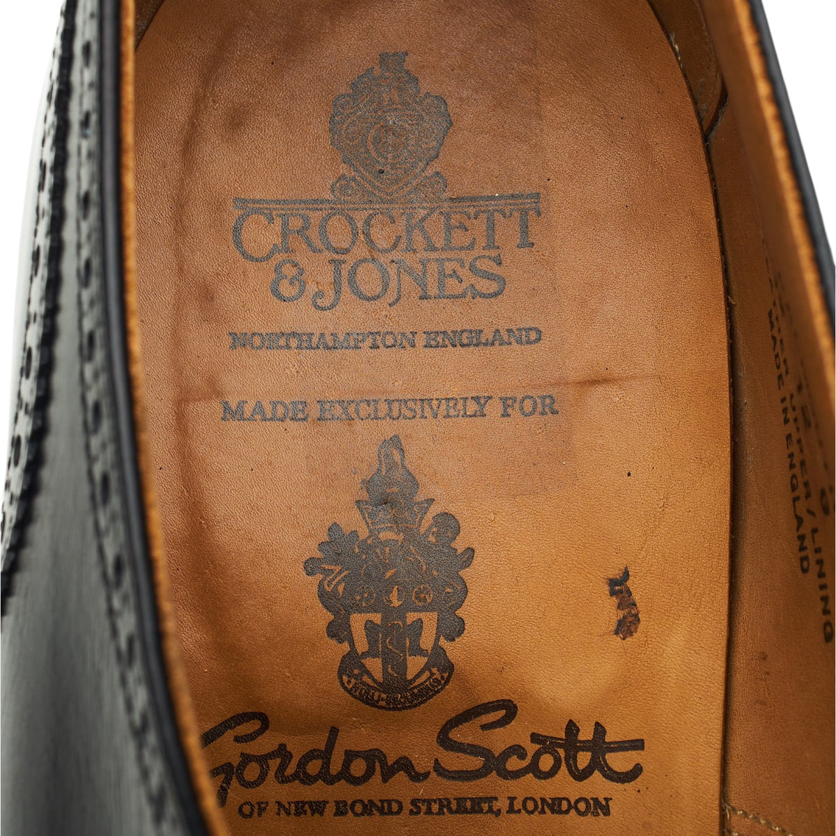 Gordon Scott 'Falmouth' Black Leather Oxford Brogues UK 12 G