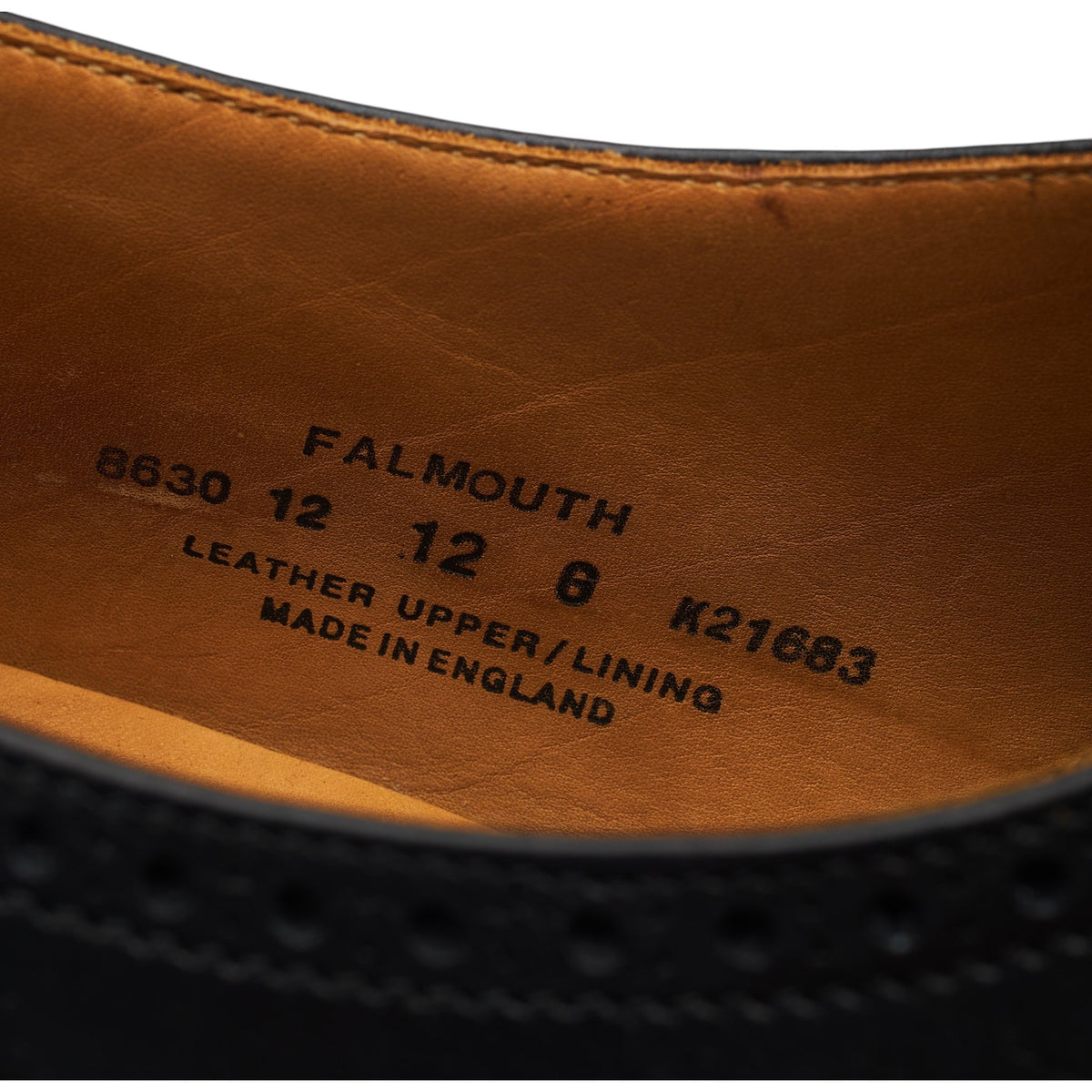 Gordon Scott 'Falmouth' Black Leather Oxford Brogues UK 12 G