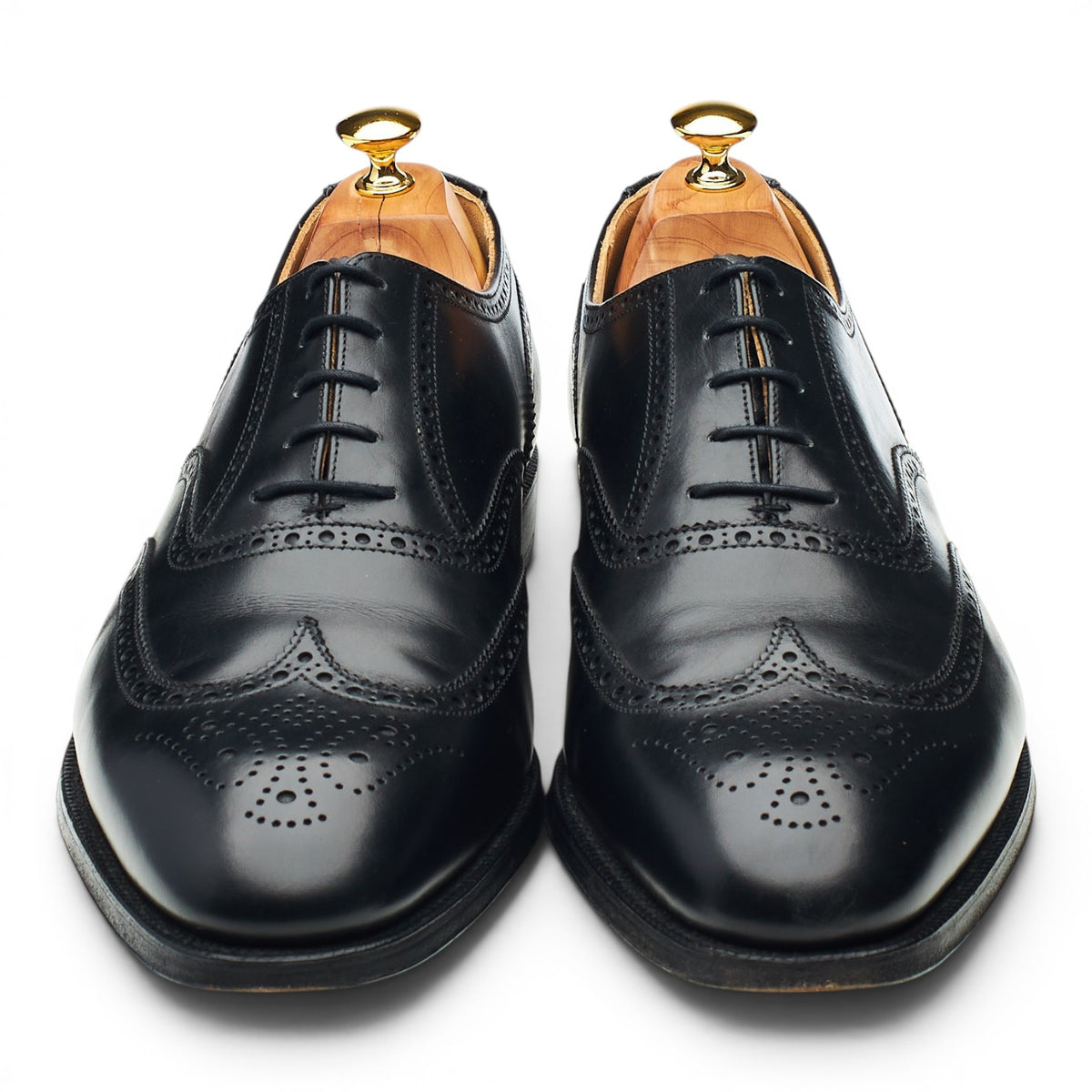 'Canterbury' Black Leather Oxford Brogues UK 12 F