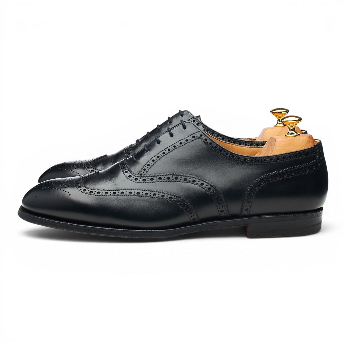 'Canterbury' Black Leather Oxford Brogues UK 12 F