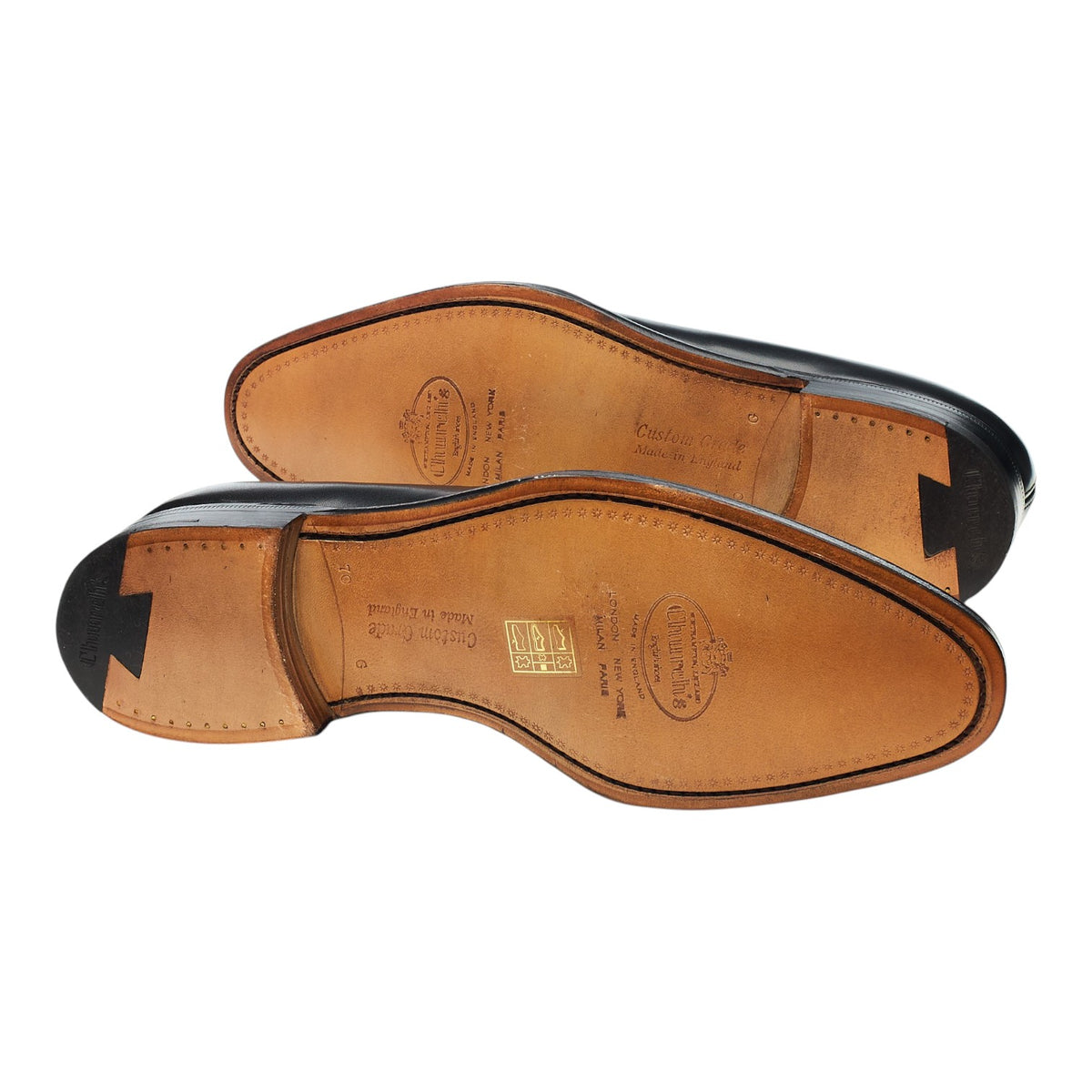 'Swanley' Black Leather Split Toe Loafers UK 7 G