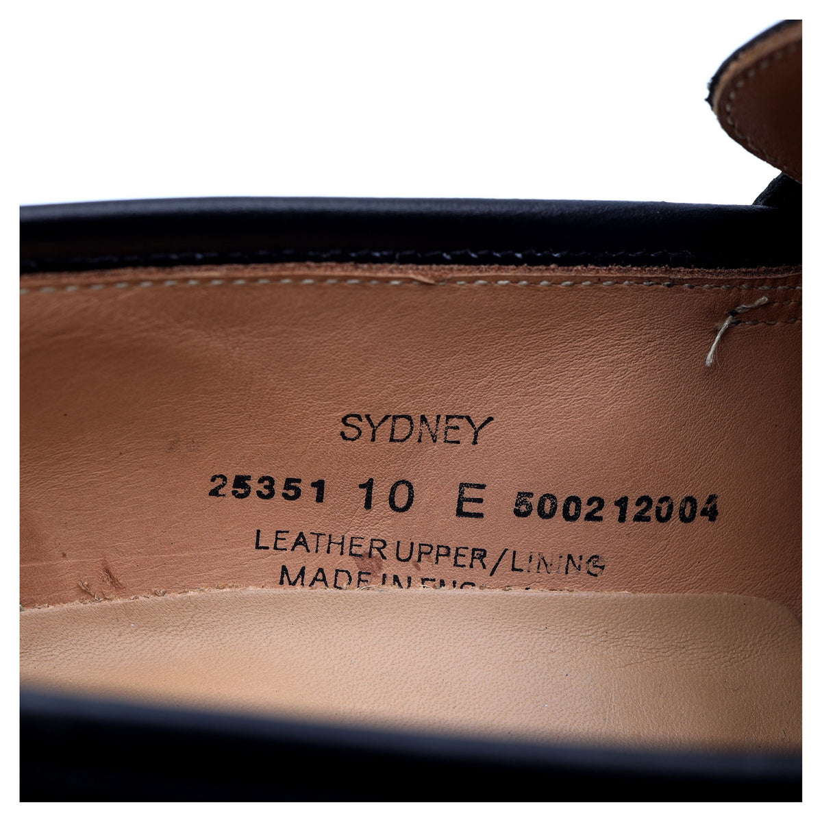 &#39;Sydney&#39; Black Leather Loafers UK 10 E