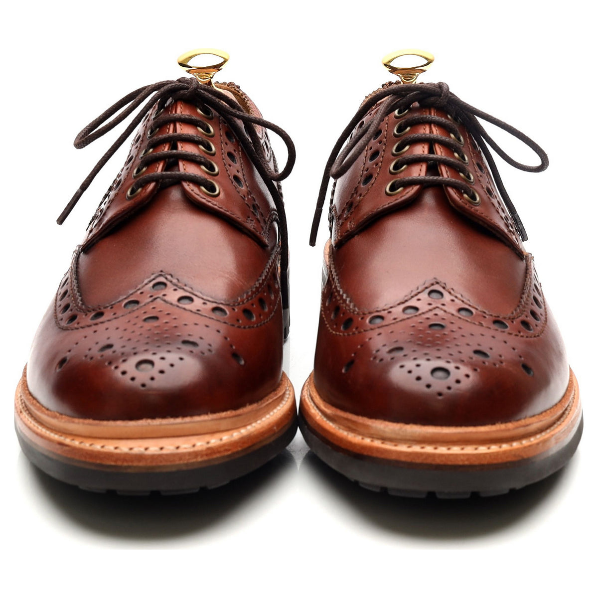 &#39;Archie&#39; Tan Brown Leather Derby Brogues UK 6.5 G