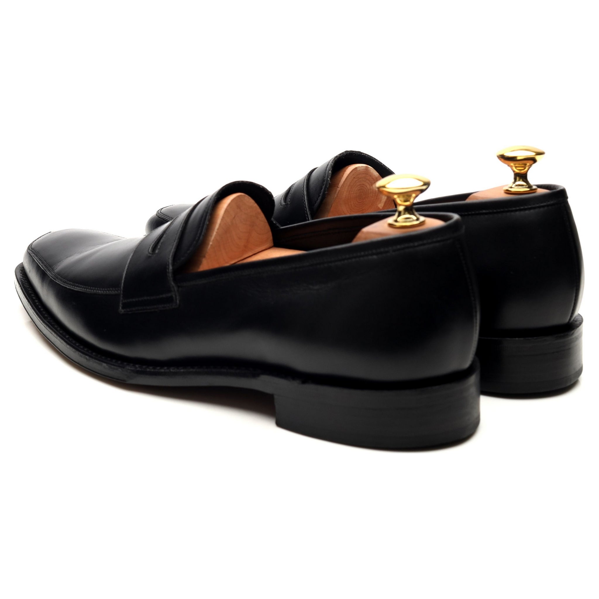 1880 'Leven' Black Leather Loafers UK 6.5 F - Abbot's Shoes