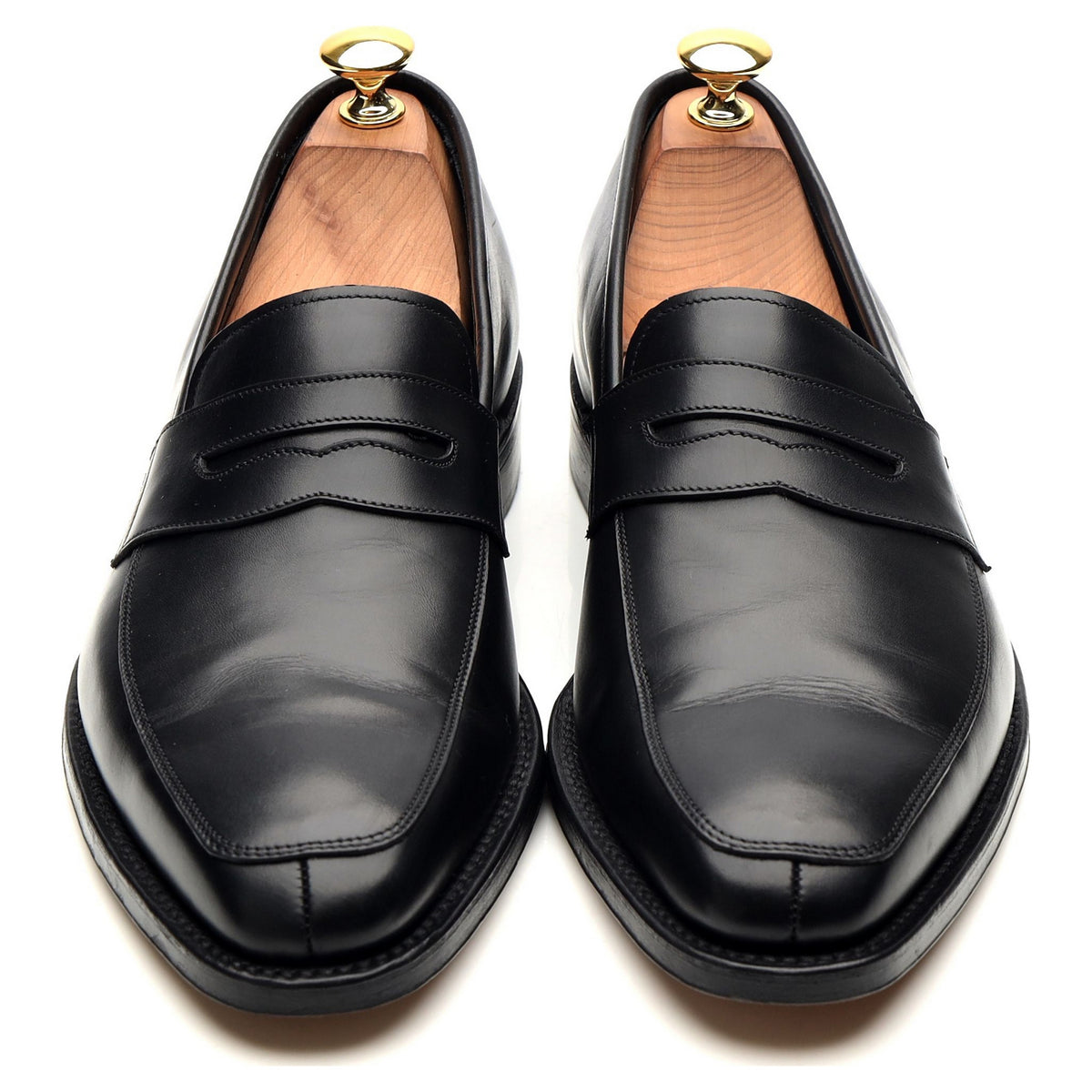 1880 &#39;Leven&#39; Black Leather Loafers UK 6.5 F