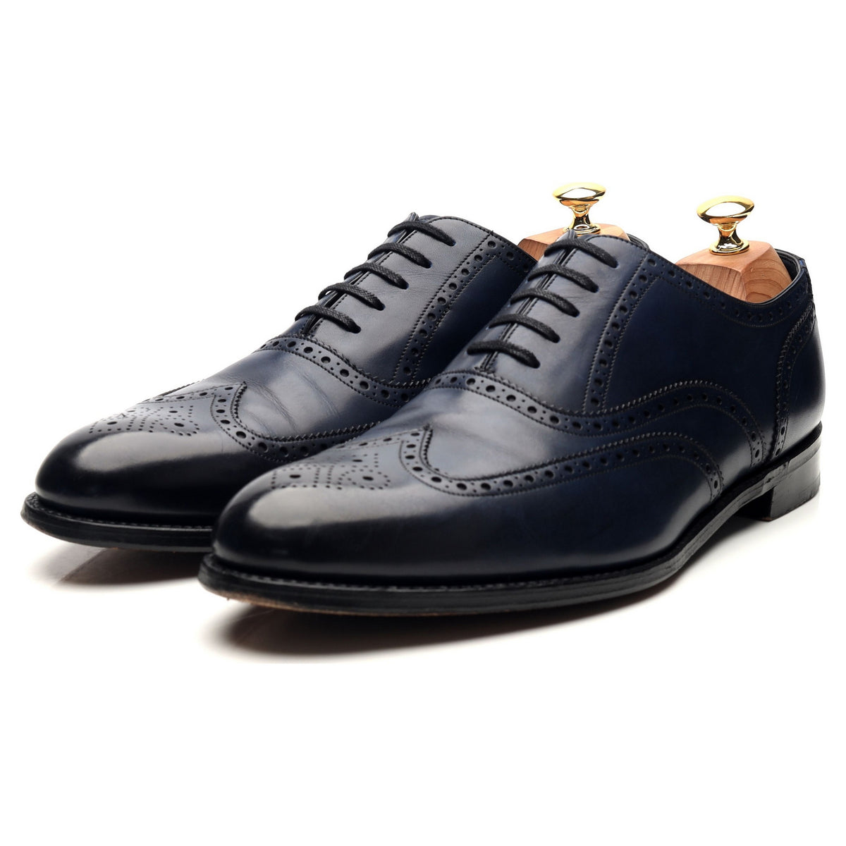 1880 &#39;Torrington&#39; Navy Blue Leather Oxford Brogues UK 10 F