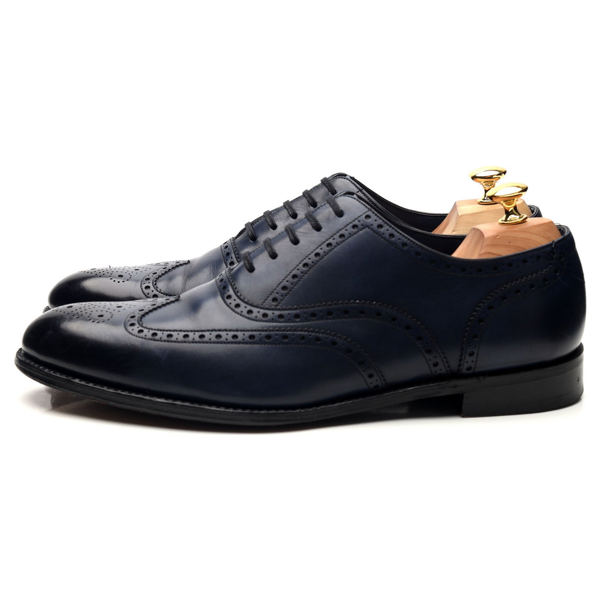 1880 &#39;Torrington&#39; Navy Blue Leather Oxford Brogues UK 10 F