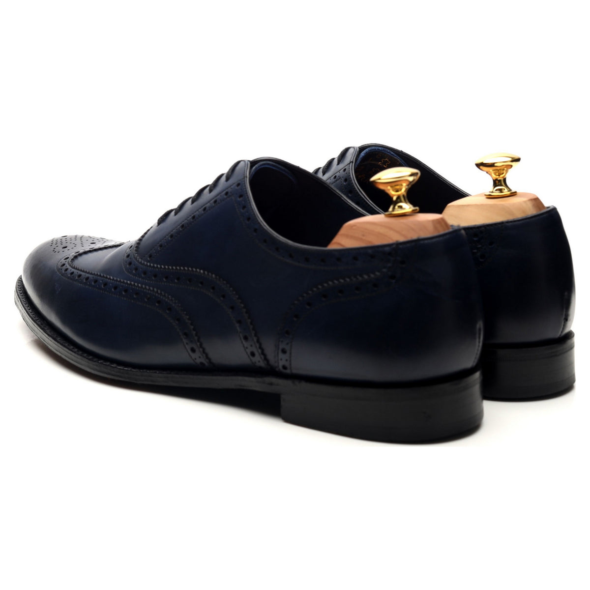 1880 &#39;Torrington&#39; Navy Blue Leather Oxford Brogues UK 10 F