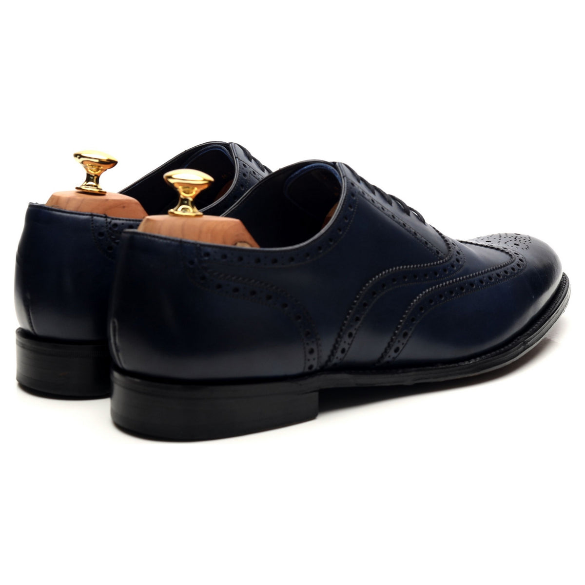 1880 &#39;Torrington&#39; Navy Blue Leather Oxford Brogues UK 10 F