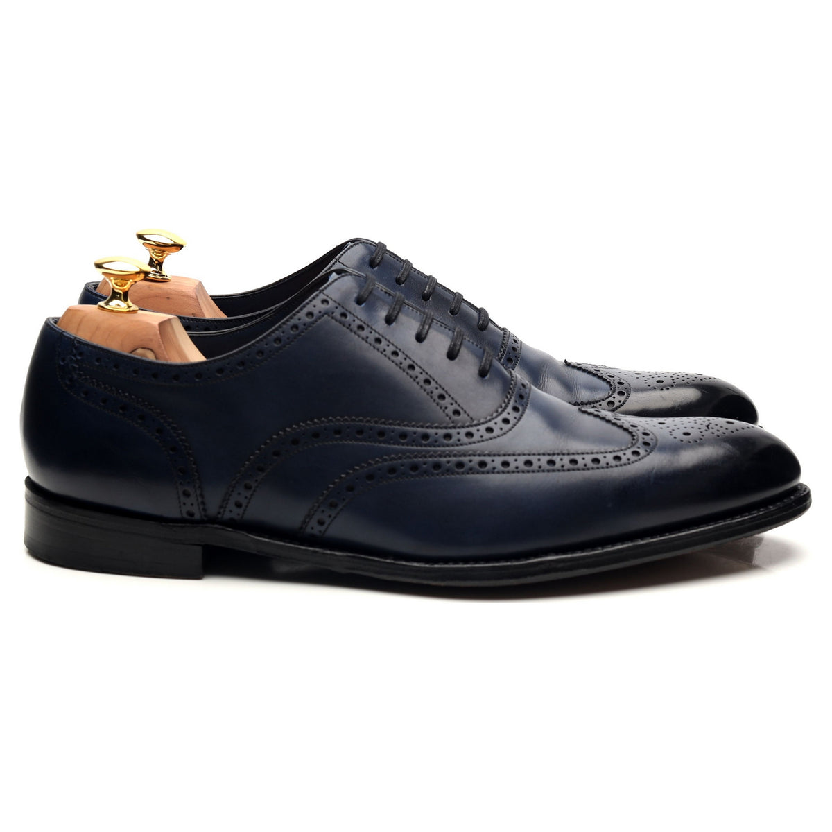 1880 &#39;Torrington&#39; Navy Blue Leather Oxford Brogues UK 10 F