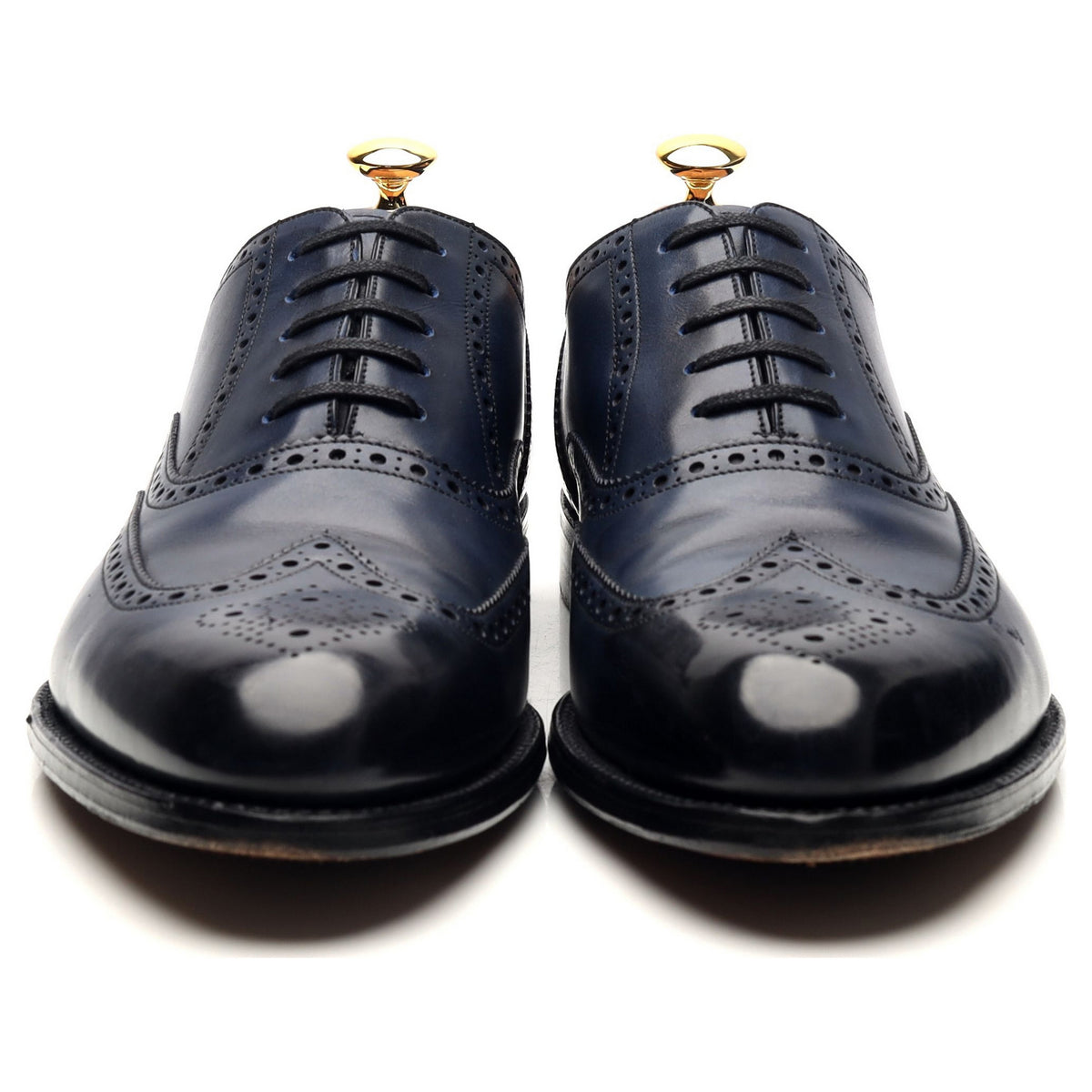 1880 &#39;Torrington&#39; Navy Blue Leather Oxford Brogues UK 10 F