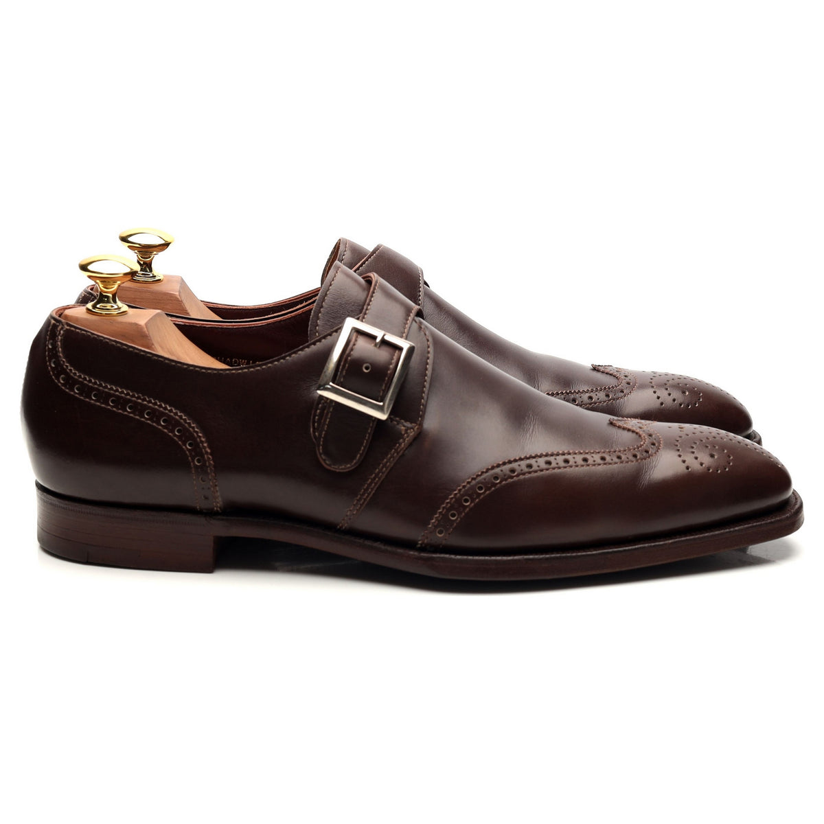 &#39;Chadwick&#39; Dark Brown Leather Monk Strap UK 7.5 US 8