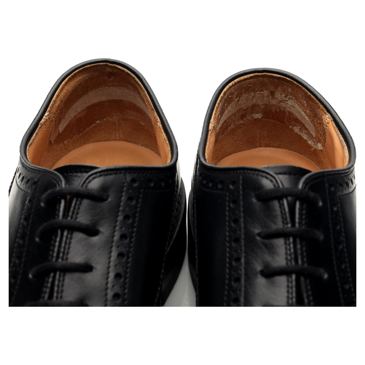 &#39;Grafton&#39; Black Leather Derby Brogues UK 9.5 F