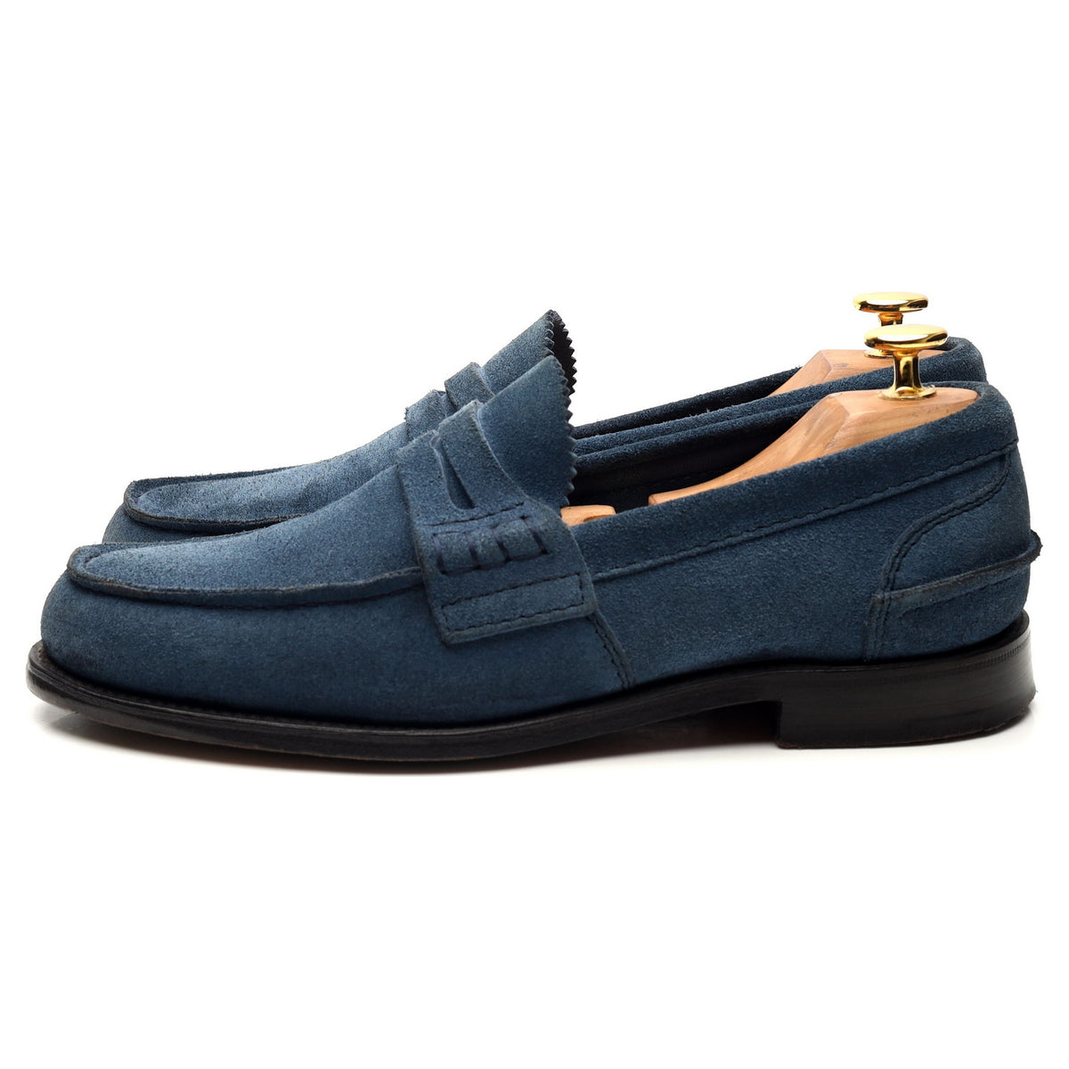 &#39;Pembrey&#39; Blue Suede Loafers UK 5.5 G