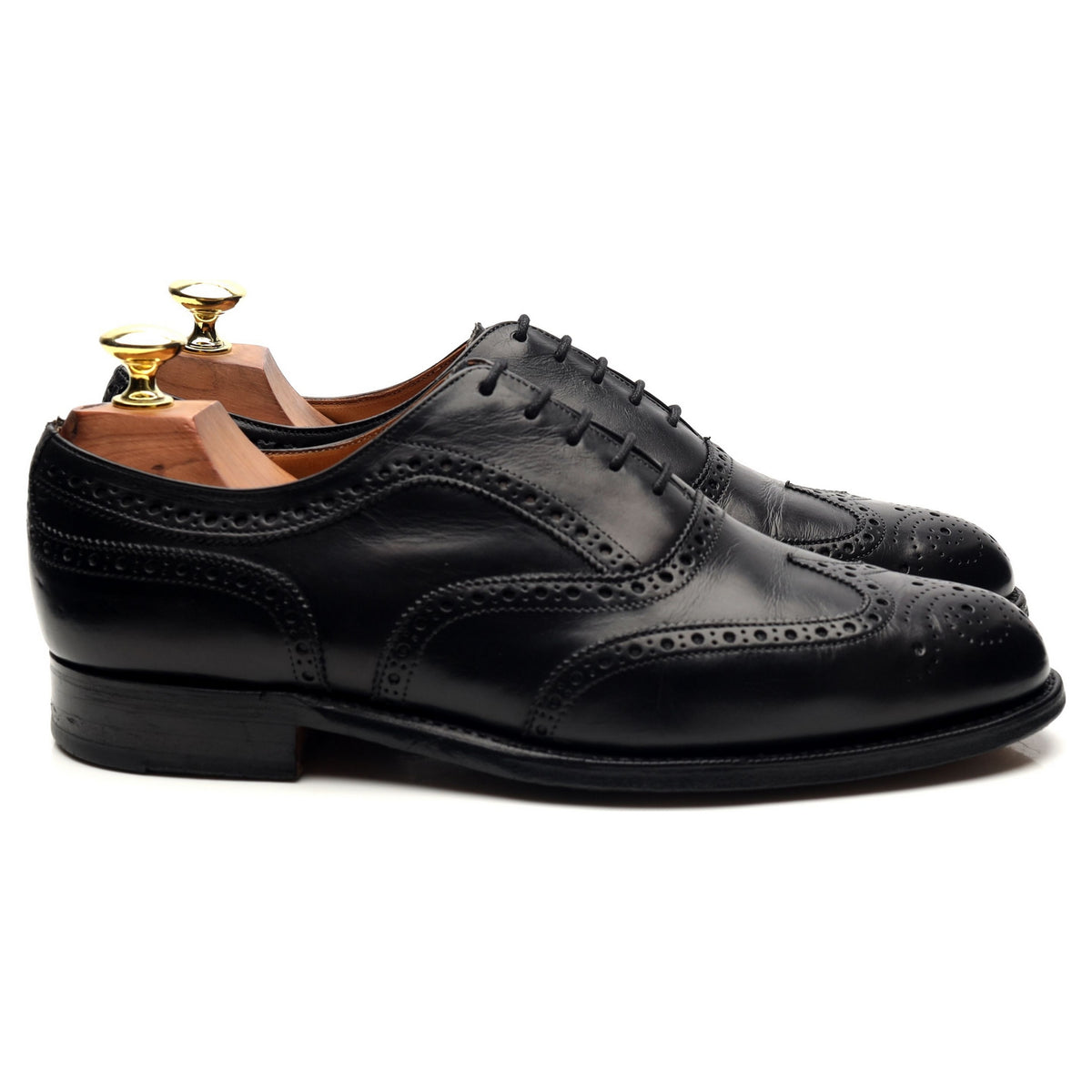 &#39;Gilmour&#39; Black Leather Oxford Brogues UK 7 F