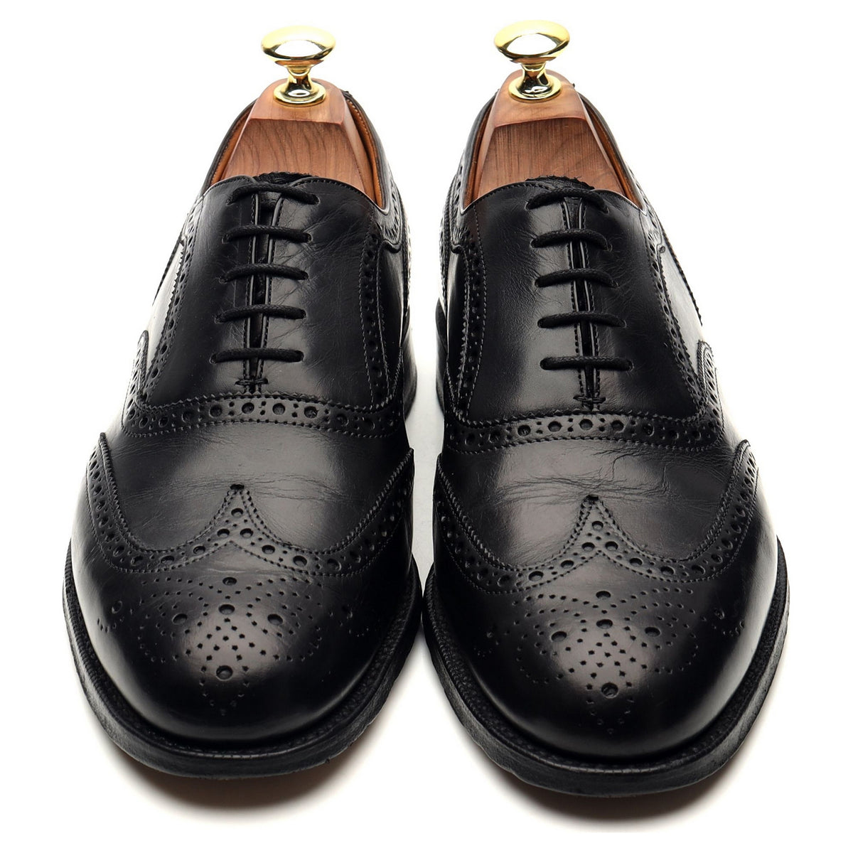 &#39;Gilmour&#39; Black Leather Oxford Brogues UK 7 F