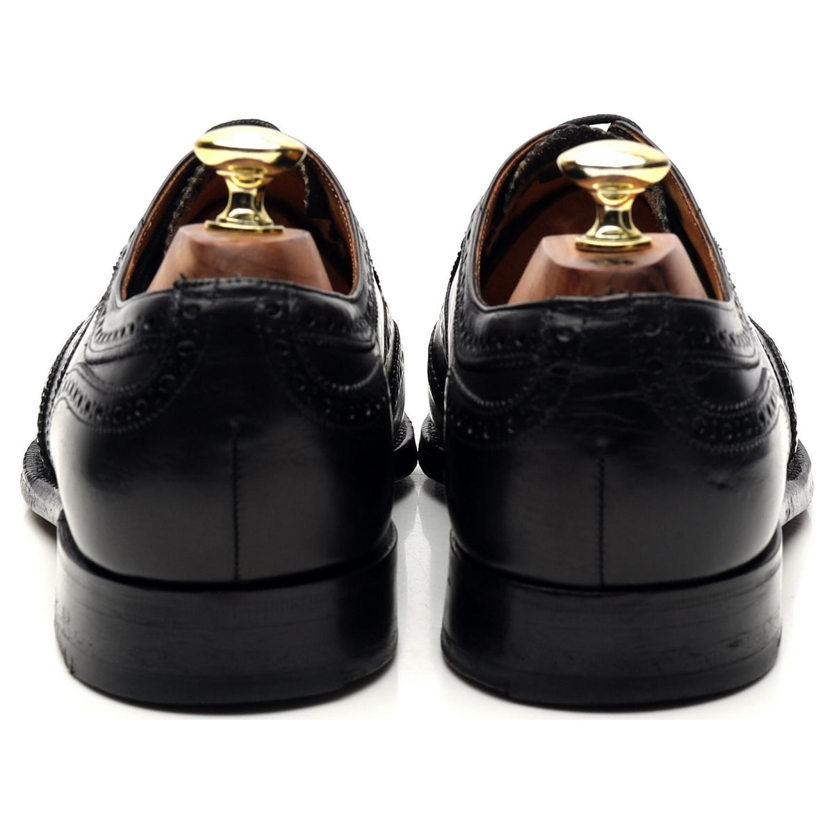 &#39;Gilmour&#39; Black Leather Oxford Brogues UK 7 F