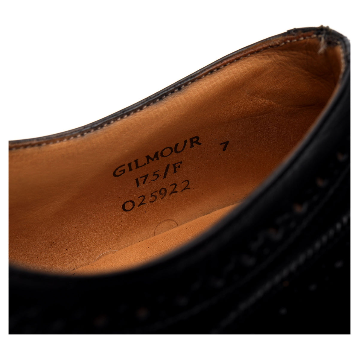 &#39;Gilmour&#39; Black Leather Oxford Brogues UK 7 F