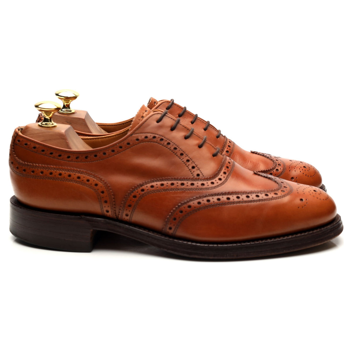 &#39;Avon&#39; Tan Brown Leather Oxford Brogues UK 8 G