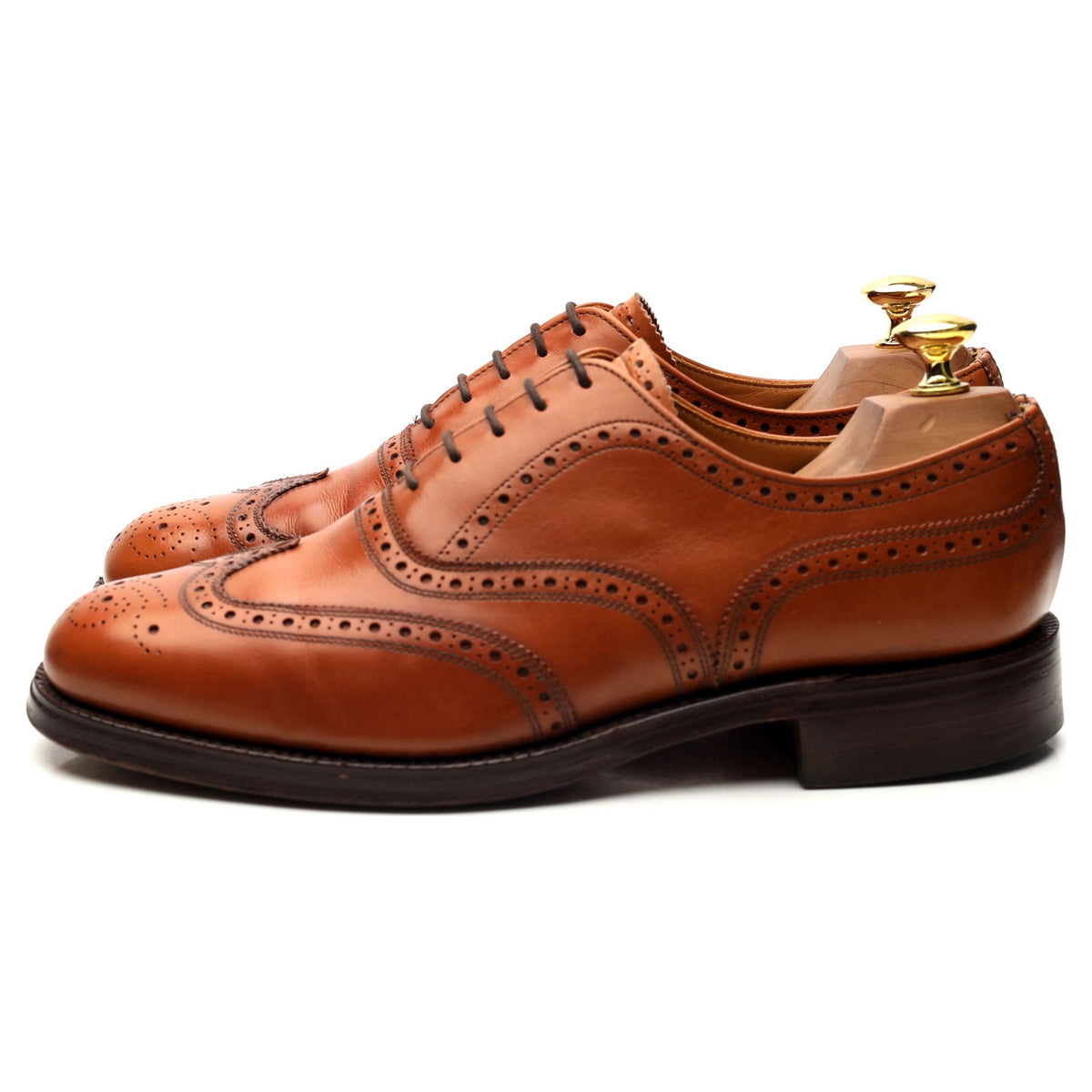 &#39;Avon&#39; Tan Brown Leather Oxford Brogues UK 8 G