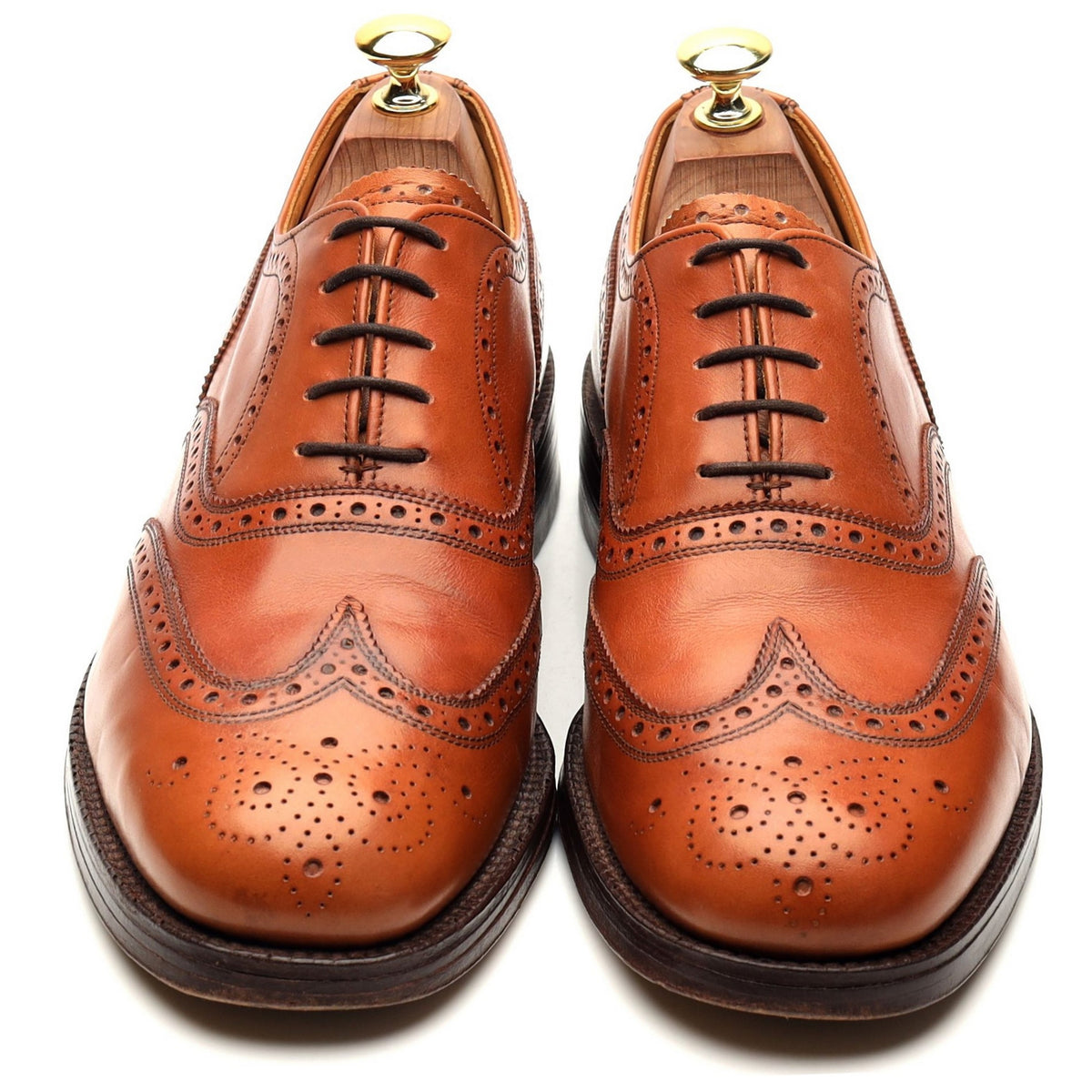 &#39;Avon&#39; Tan Brown Leather Oxford Brogues UK 8 G