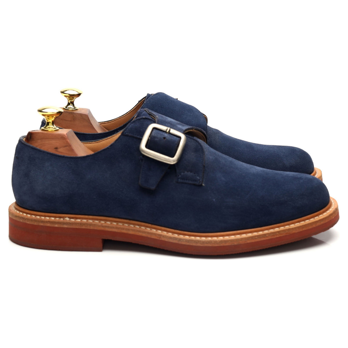 &#39;Moorby&#39; Blue Suede Monk Strap UK 7.5 G