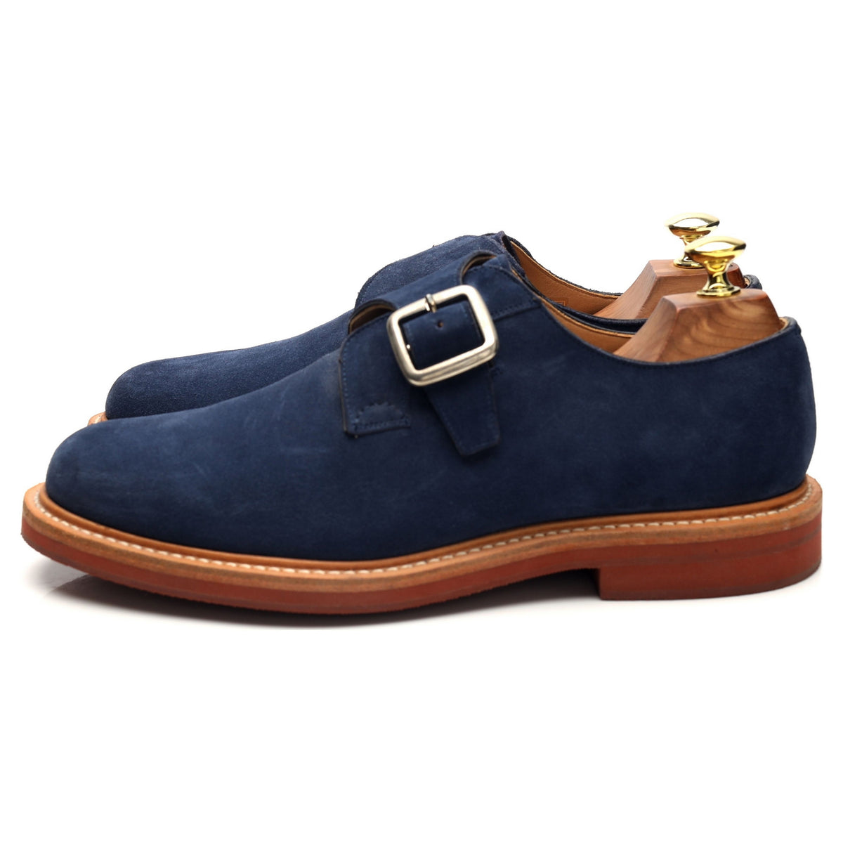 &#39;Moorby&#39; Blue Suede Monk Strap UK 7.5 G