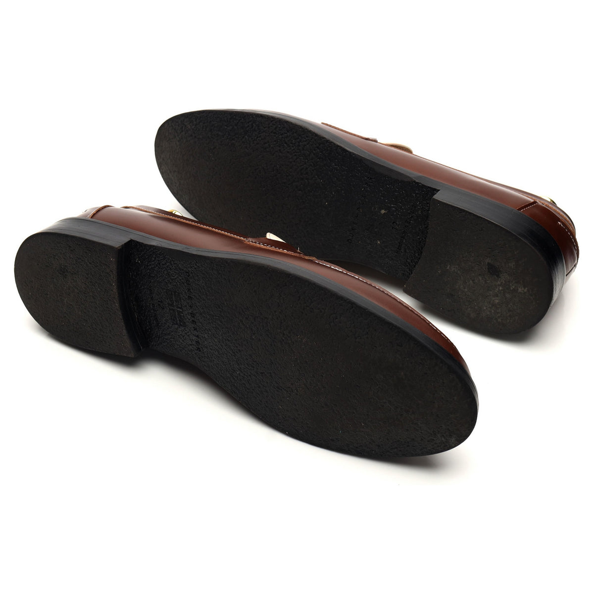 Brown / White Leather Penny Loafers UK 12