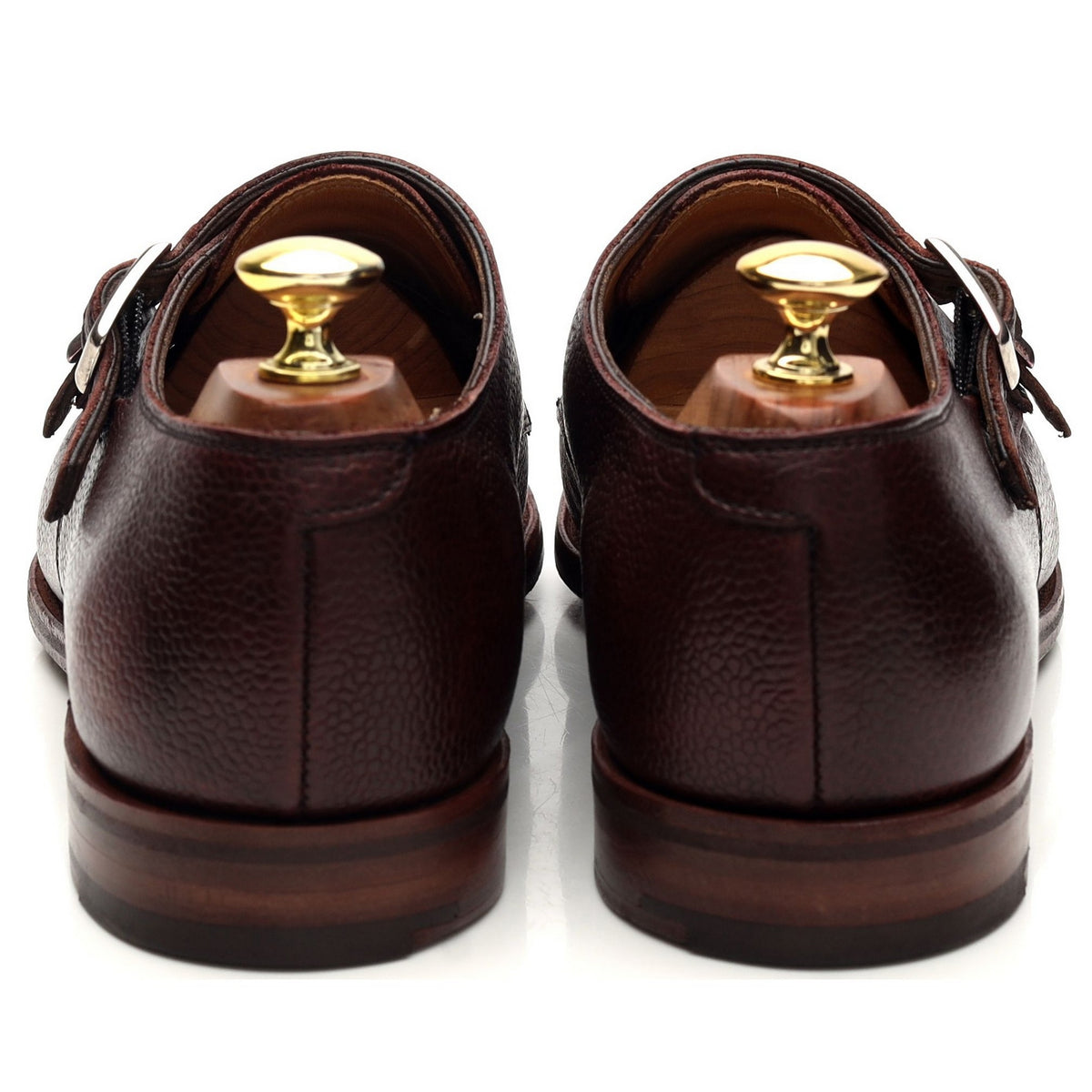 J. Crew &#39;Ramsey&#39; Burgundy Grain Leather Double Monk Strap UK 8.5 F