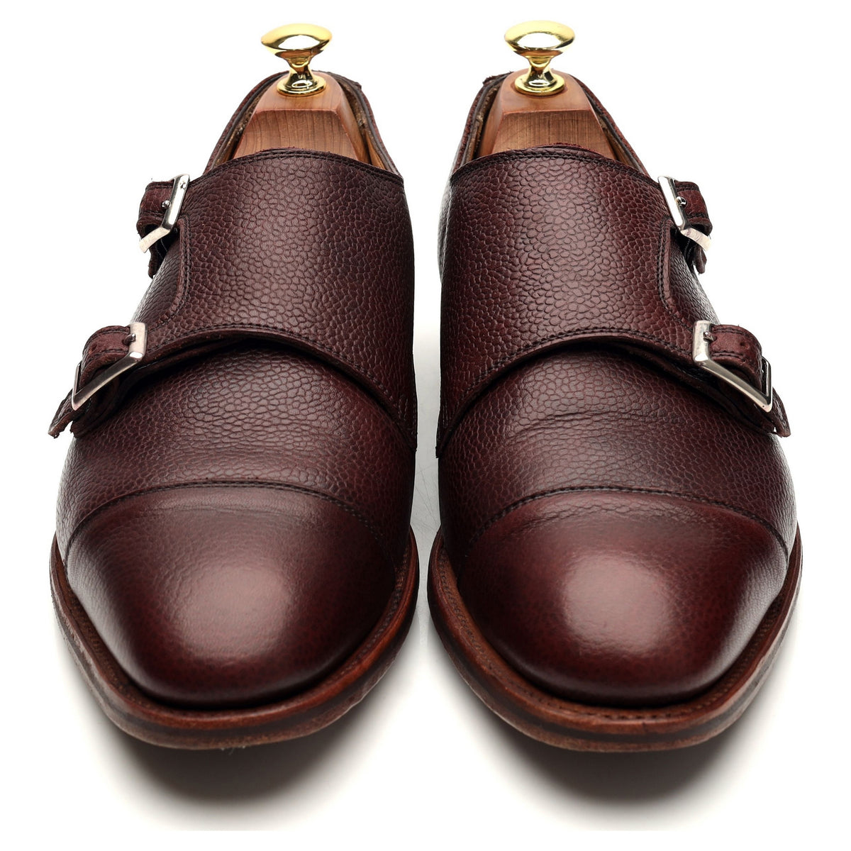 J. Crew &#39;Ramsey&#39; Burgundy Grain Leather Double Monk Strap UK 8.5 F