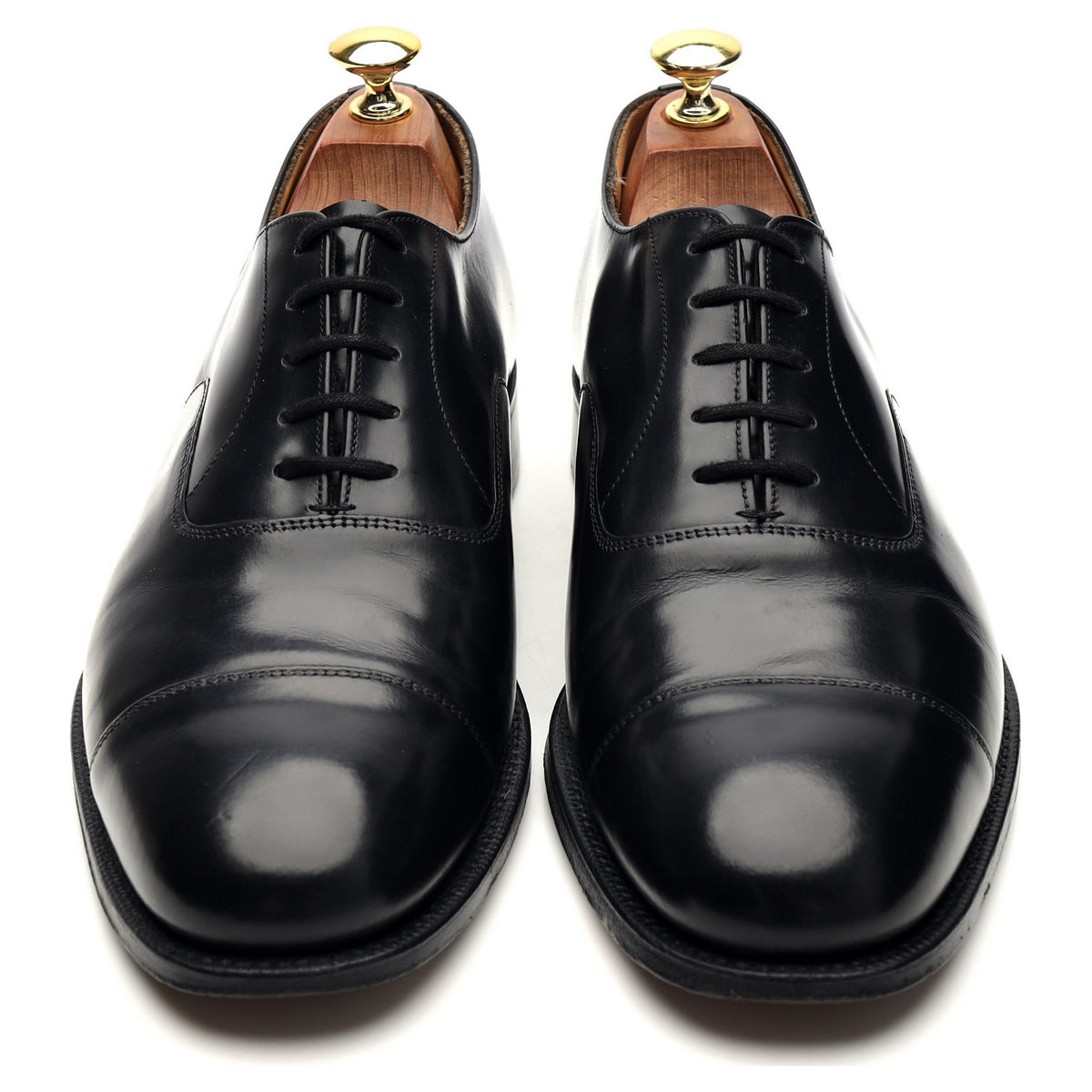 &#39;Consul&#39; Black Leather Oxford UK 8 F