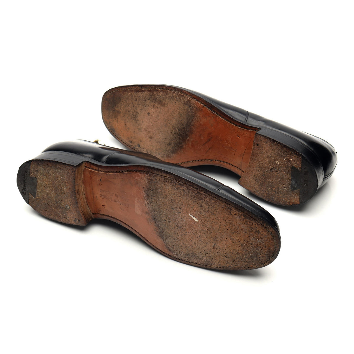 &#39;Consul&#39; Black Leather Oxford UK 8 F