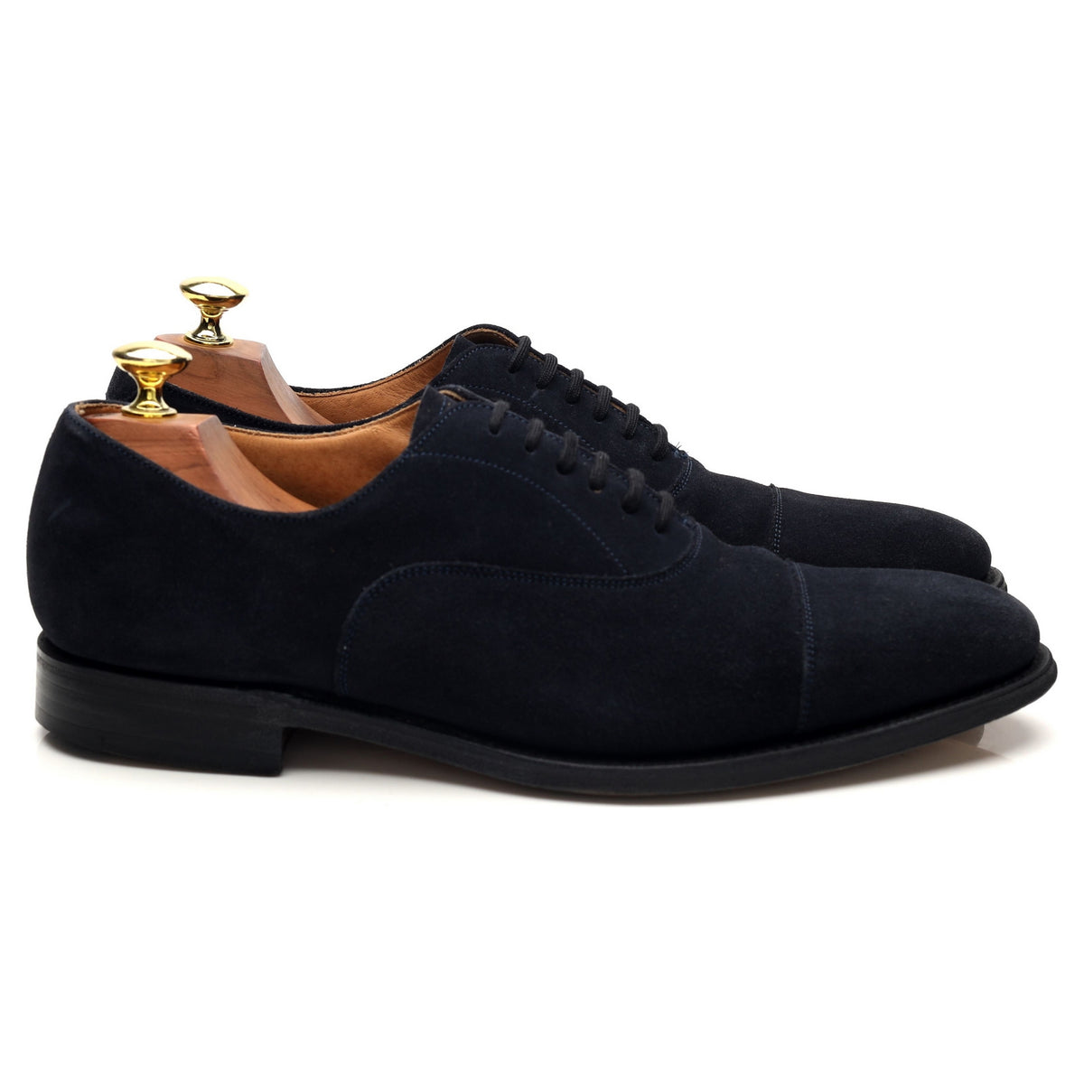 &#39;Dubai&#39; Navy Blue Suede Oxford UK 7.5 F