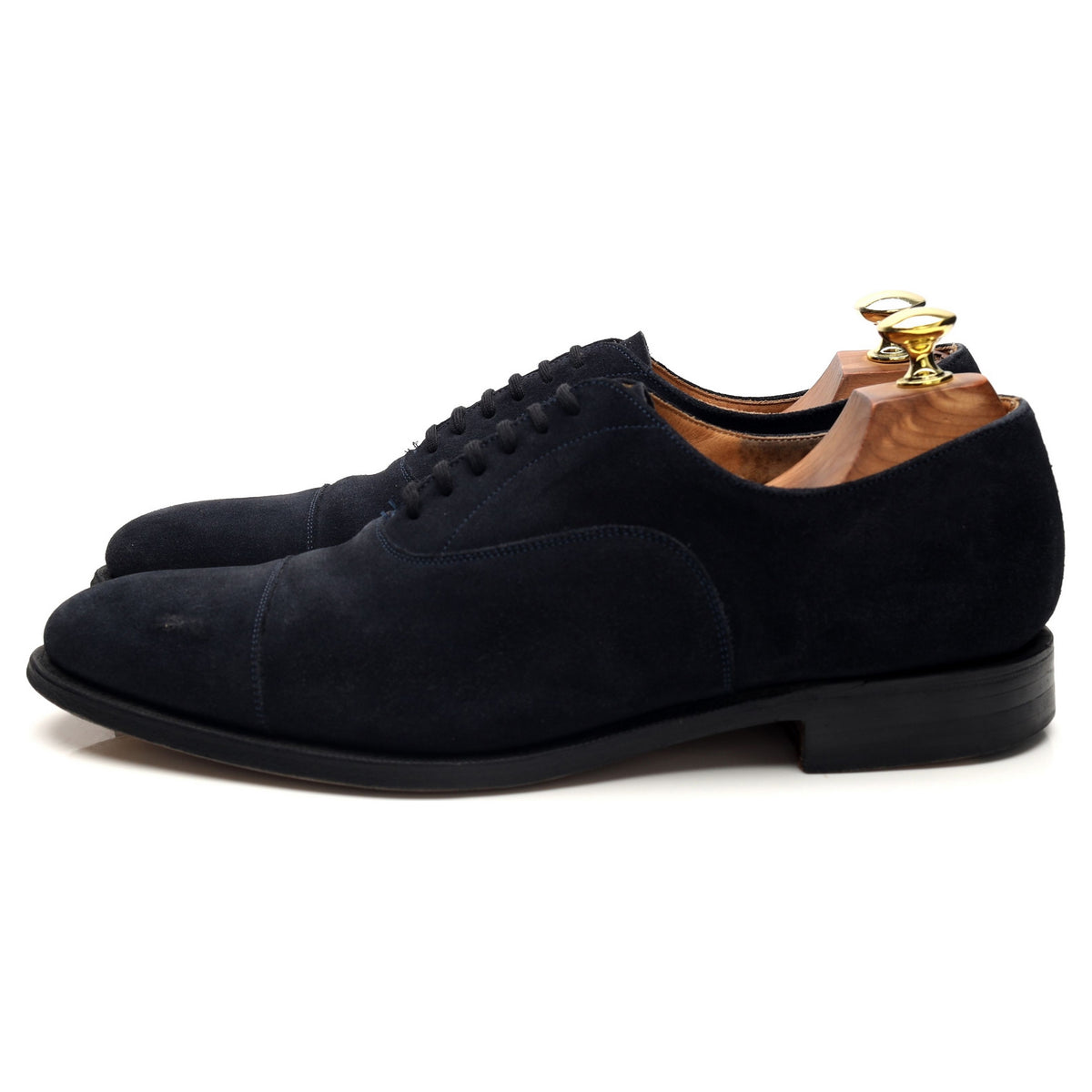 &#39;Dubai&#39; Navy Blue Suede Oxford UK 7.5 F