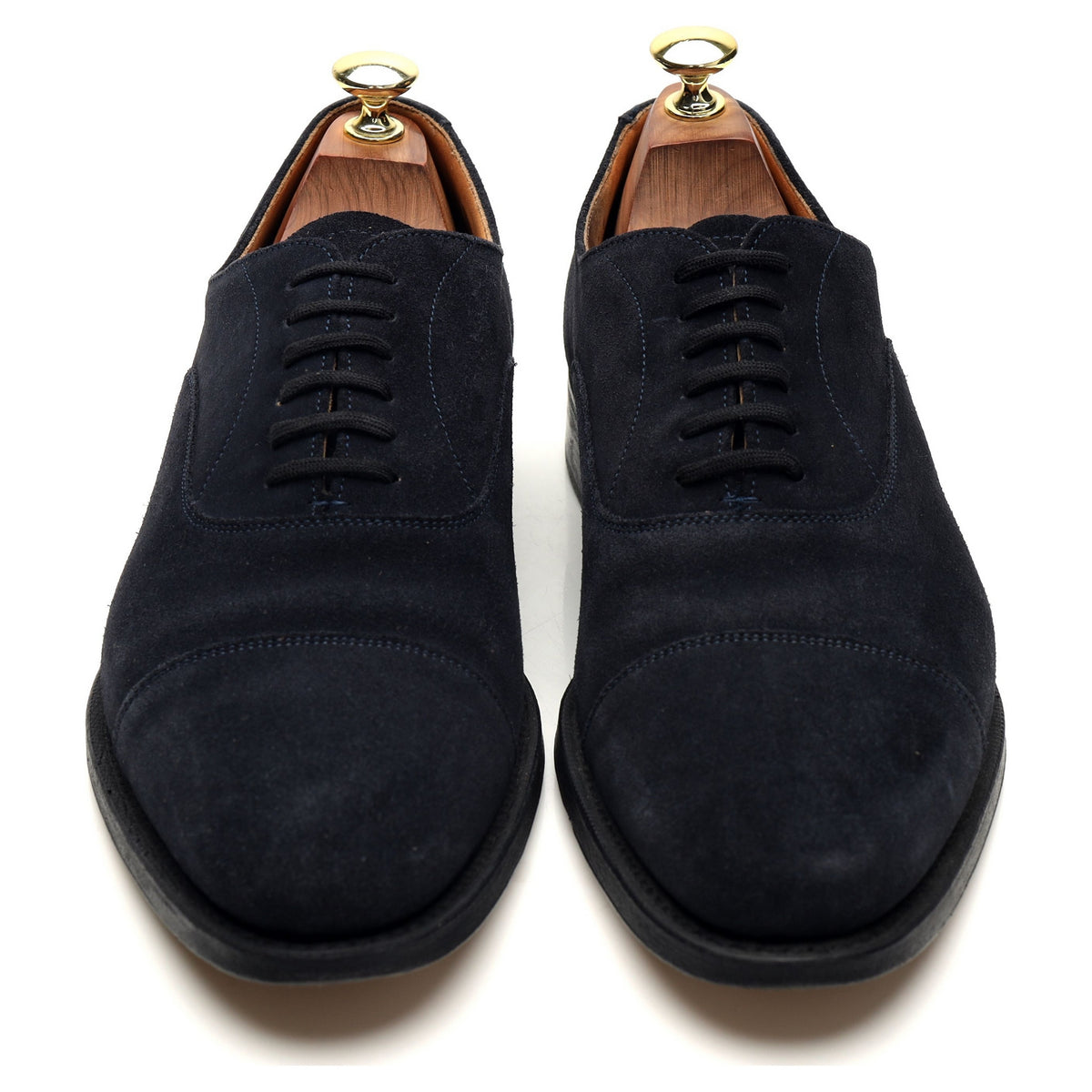 &#39;Dubai&#39; Navy Blue Suede Oxford UK 7.5 F
