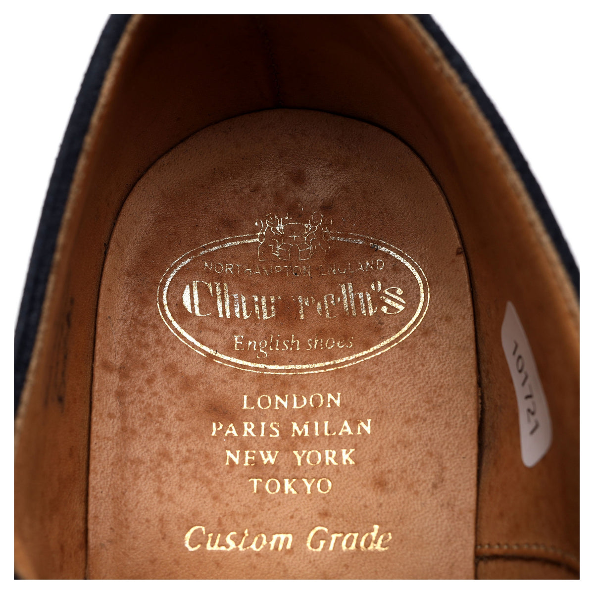 &#39;Dubai&#39; Navy Blue Suede Oxford UK 7.5 F