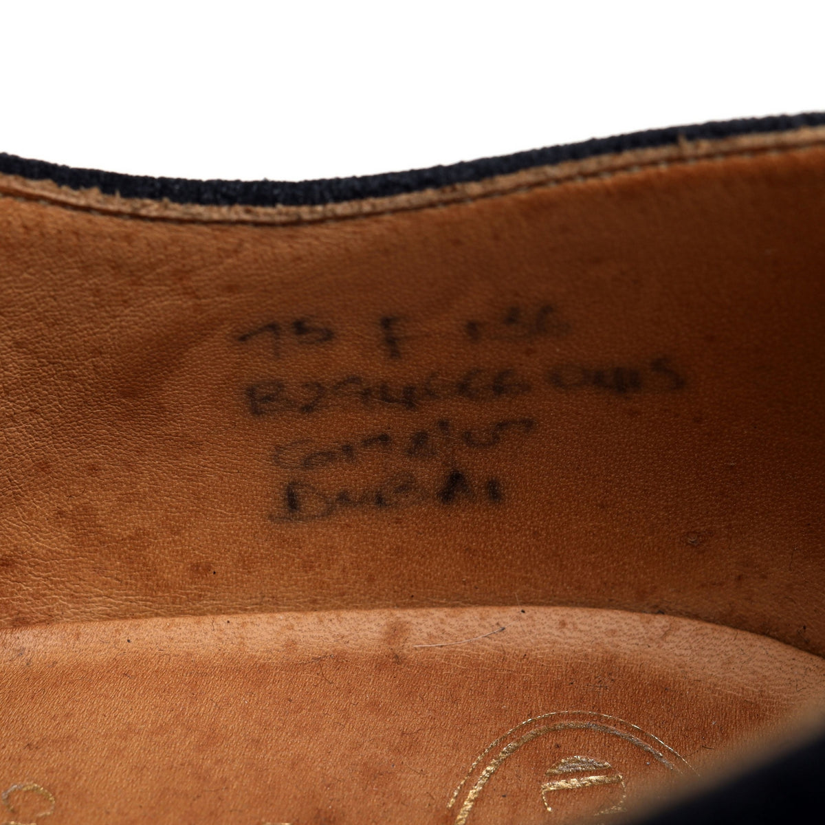 &#39;Dubai&#39; Navy Blue Suede Oxford UK 7.5 F