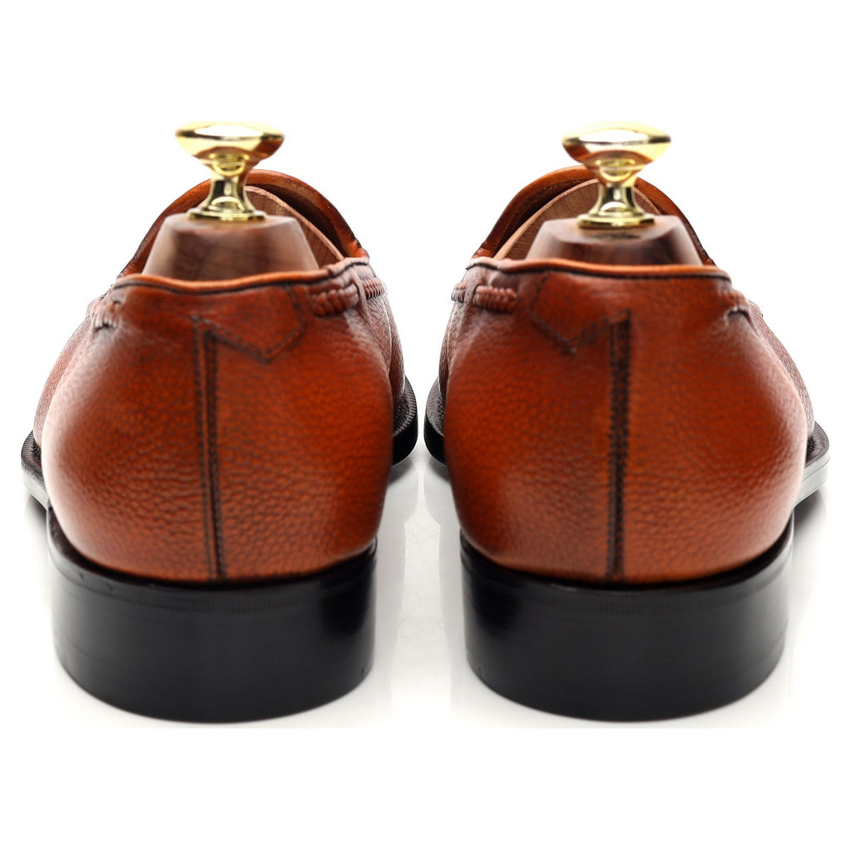 &#39;Gillespie&#39; Tan Brown Grain Leather Tassel Loafers UK 7 E